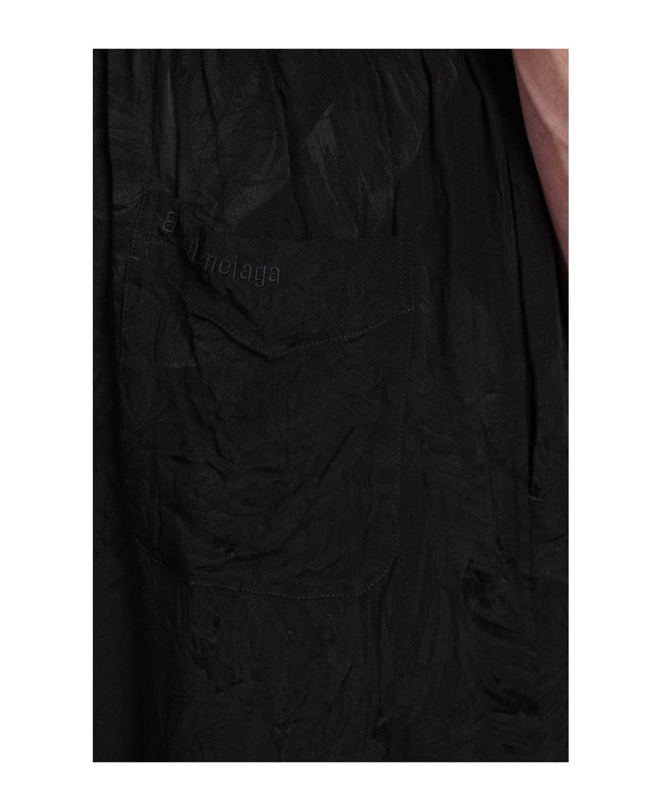 Balenciaga Shorts In Black Silk - black