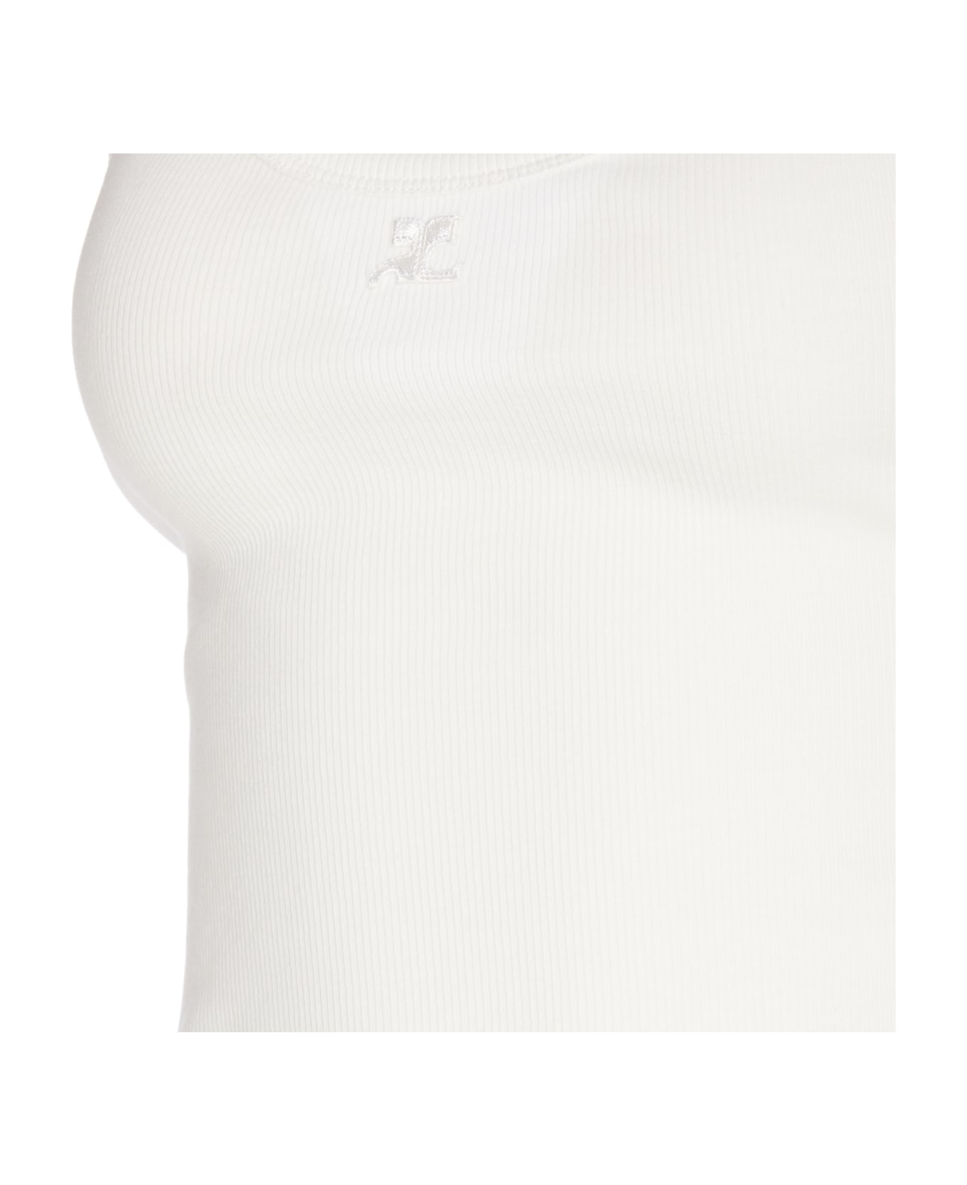 Courrèges Holistic Logo Knit Minidress - White
