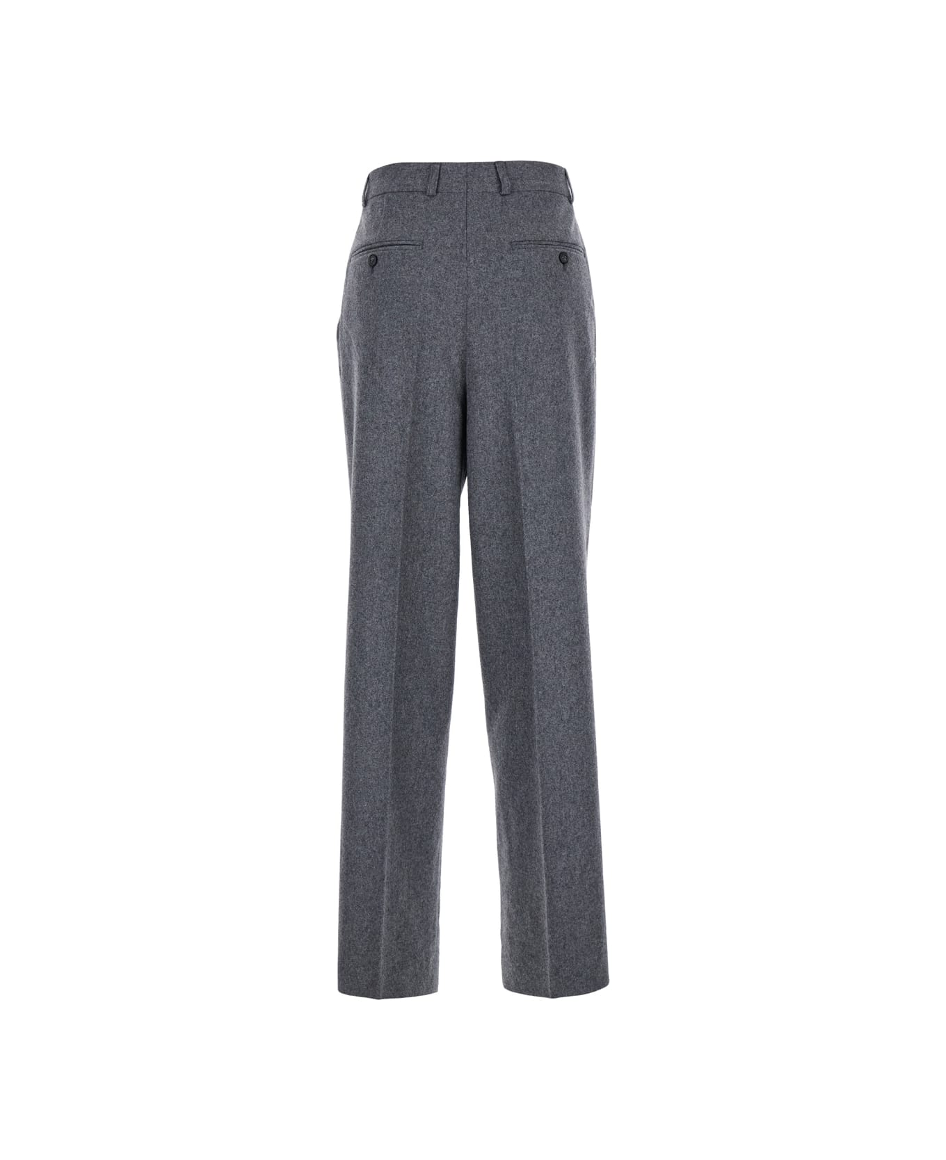 Totême Grey Pants With Belt Loops And Pences In Wool Blend Woman - Grey