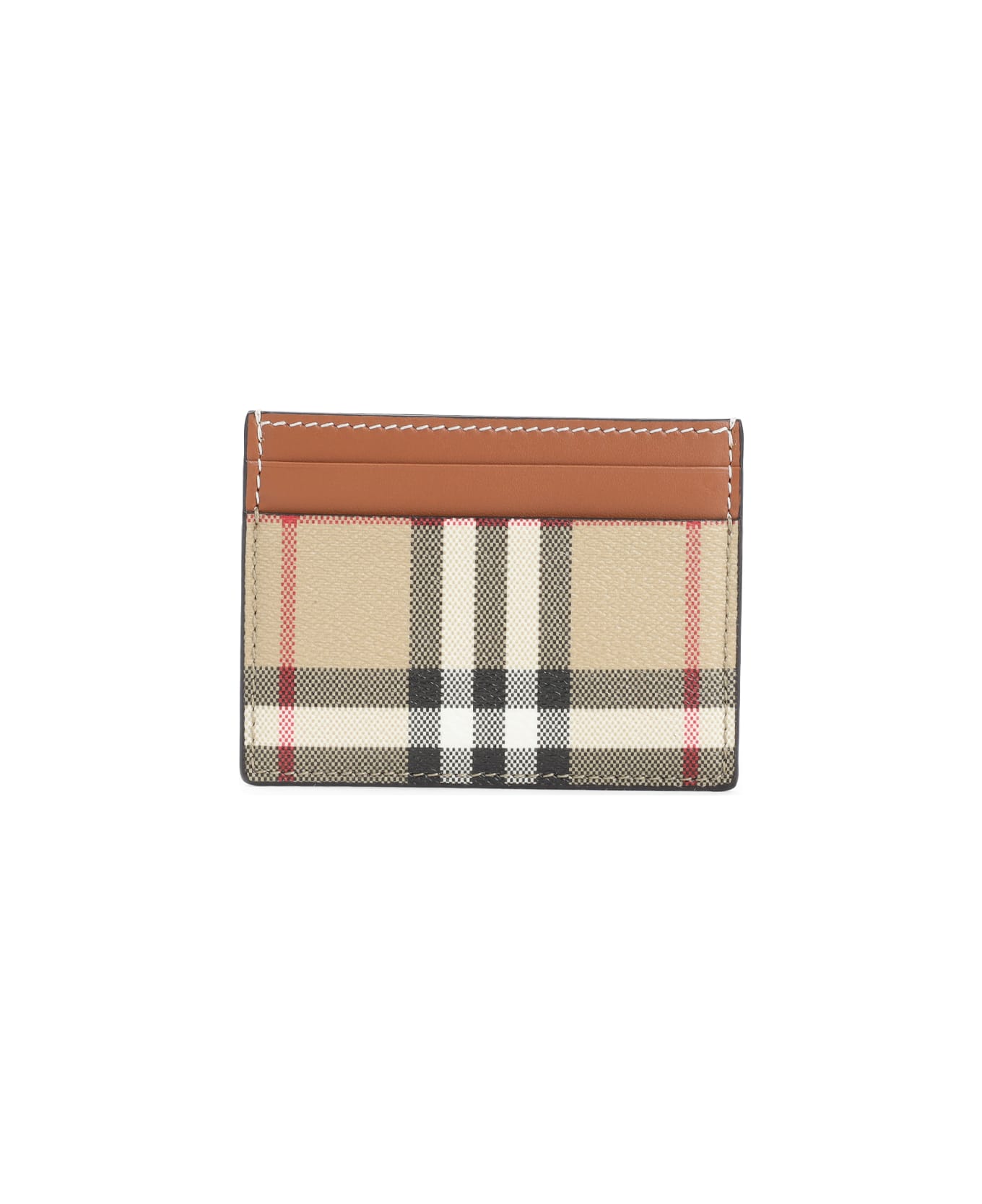 Burberry Sandon Credit Card Case - Vntg Chk Briar Brown