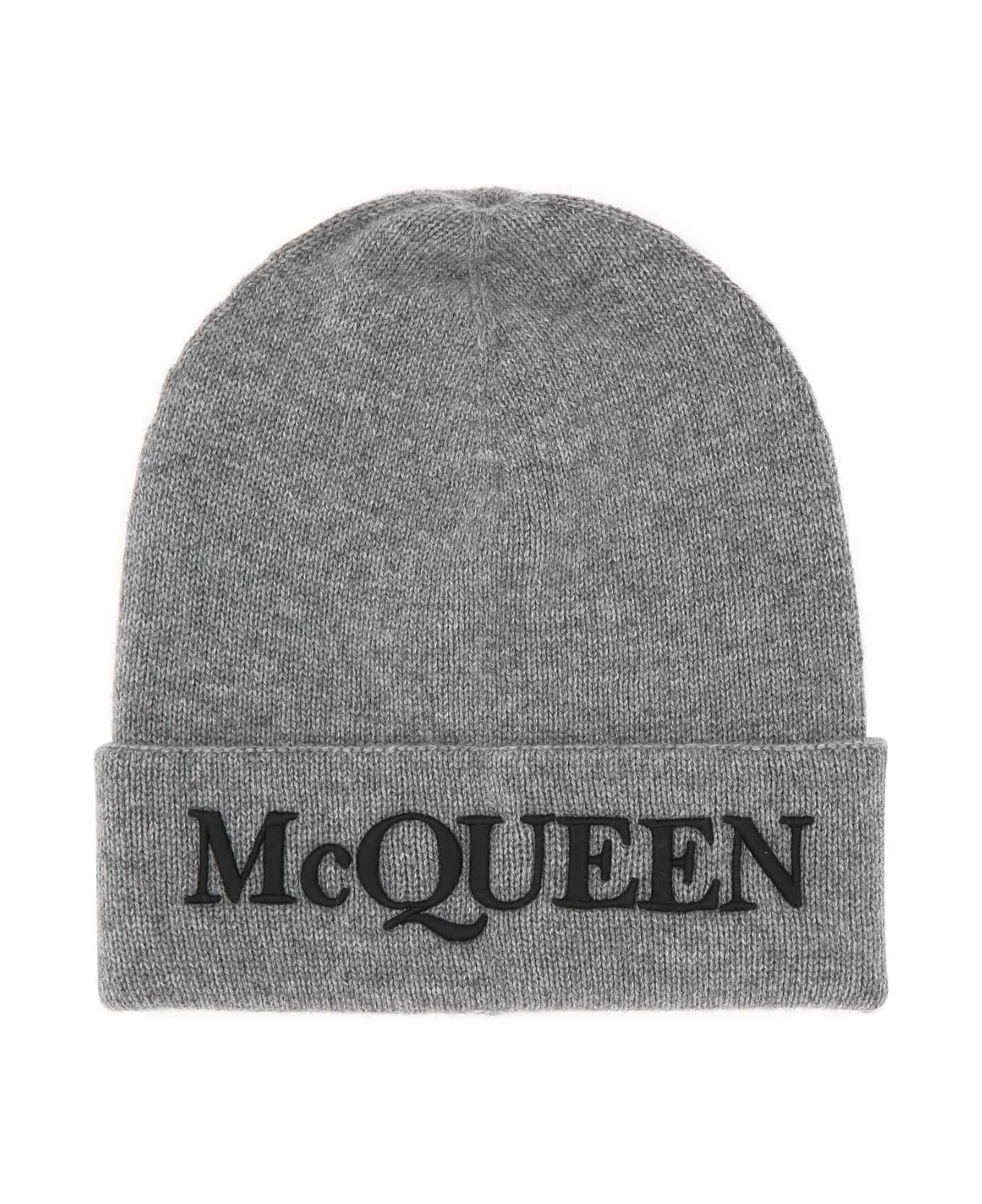 Alexander McQueen Grey Cashmere Beanie Hat - 1460 デジタルアクセサリー