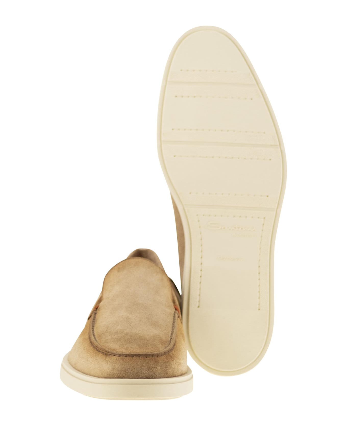 Santoni Suede Moccasin - Beige