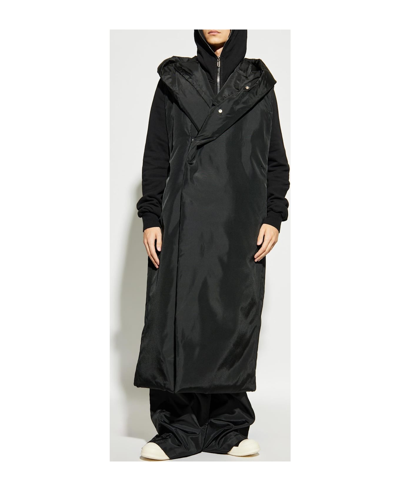 DRKSHDW Rick Owens Drkshdw Long Hooded Vest - BLACK