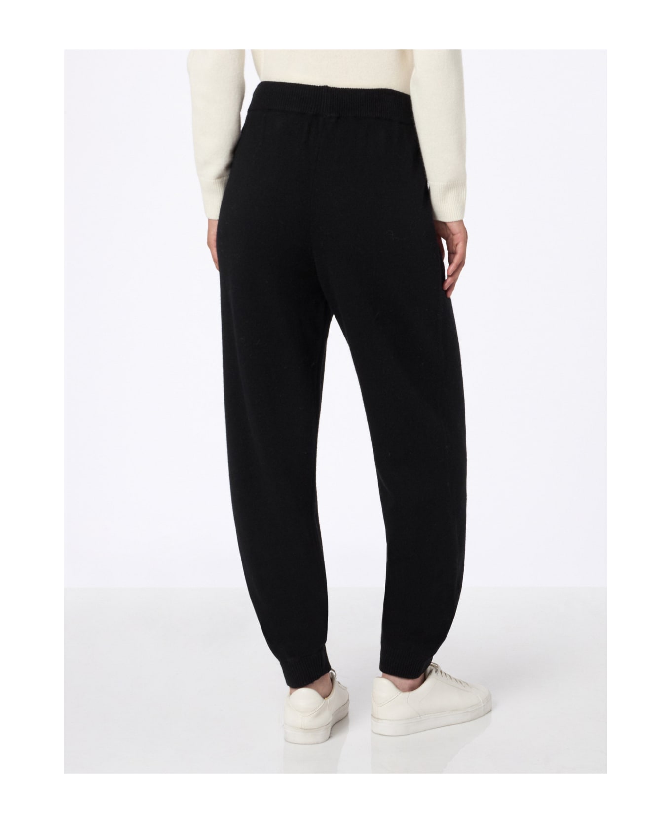 MC2 Saint Barth Woman Knitted Black Jogger Pants - BLACK