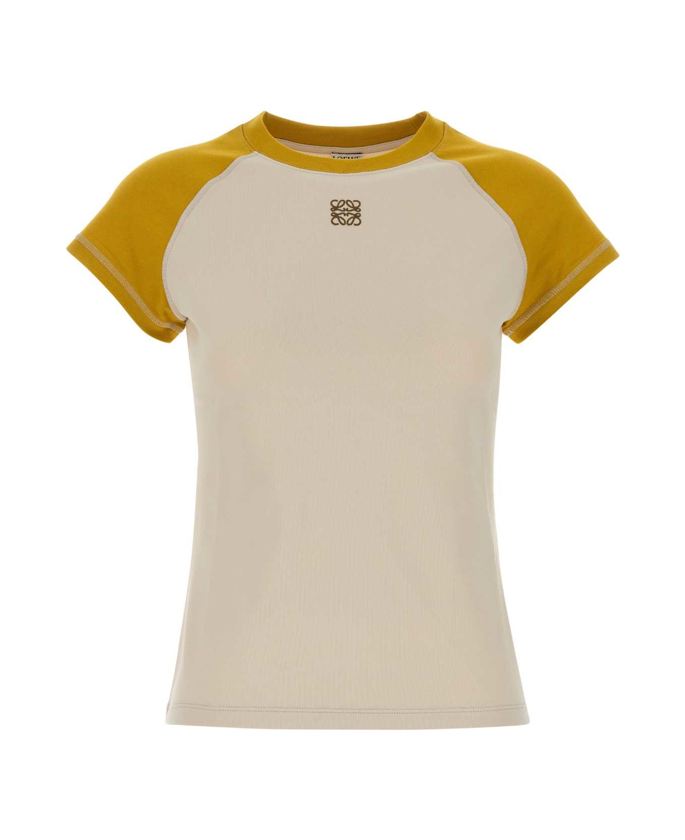Loewe Sand Stretch Cotton Blend T-shirt - MUSTARD/BRONZE
