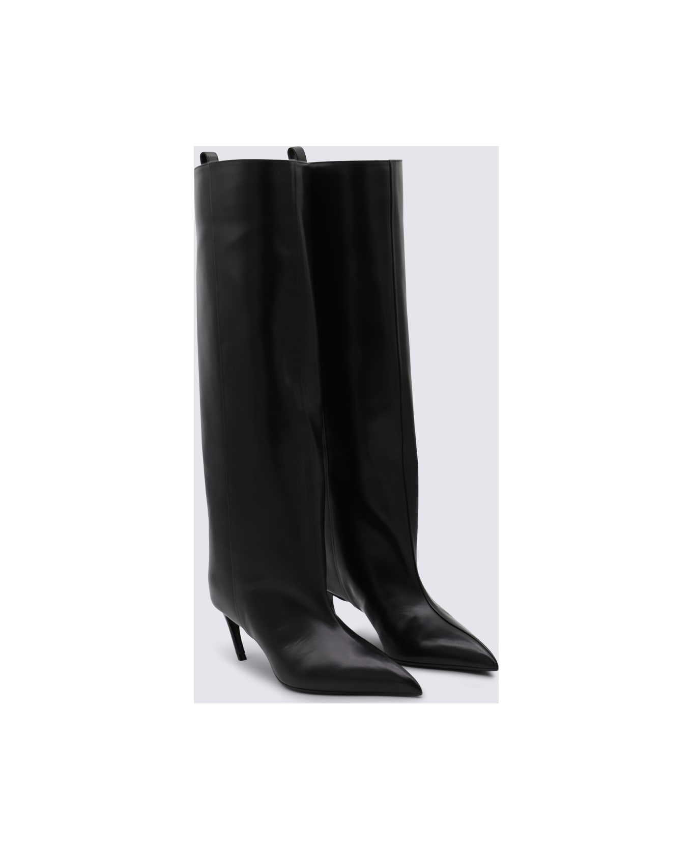 The Attico Black Leather Boots - Black