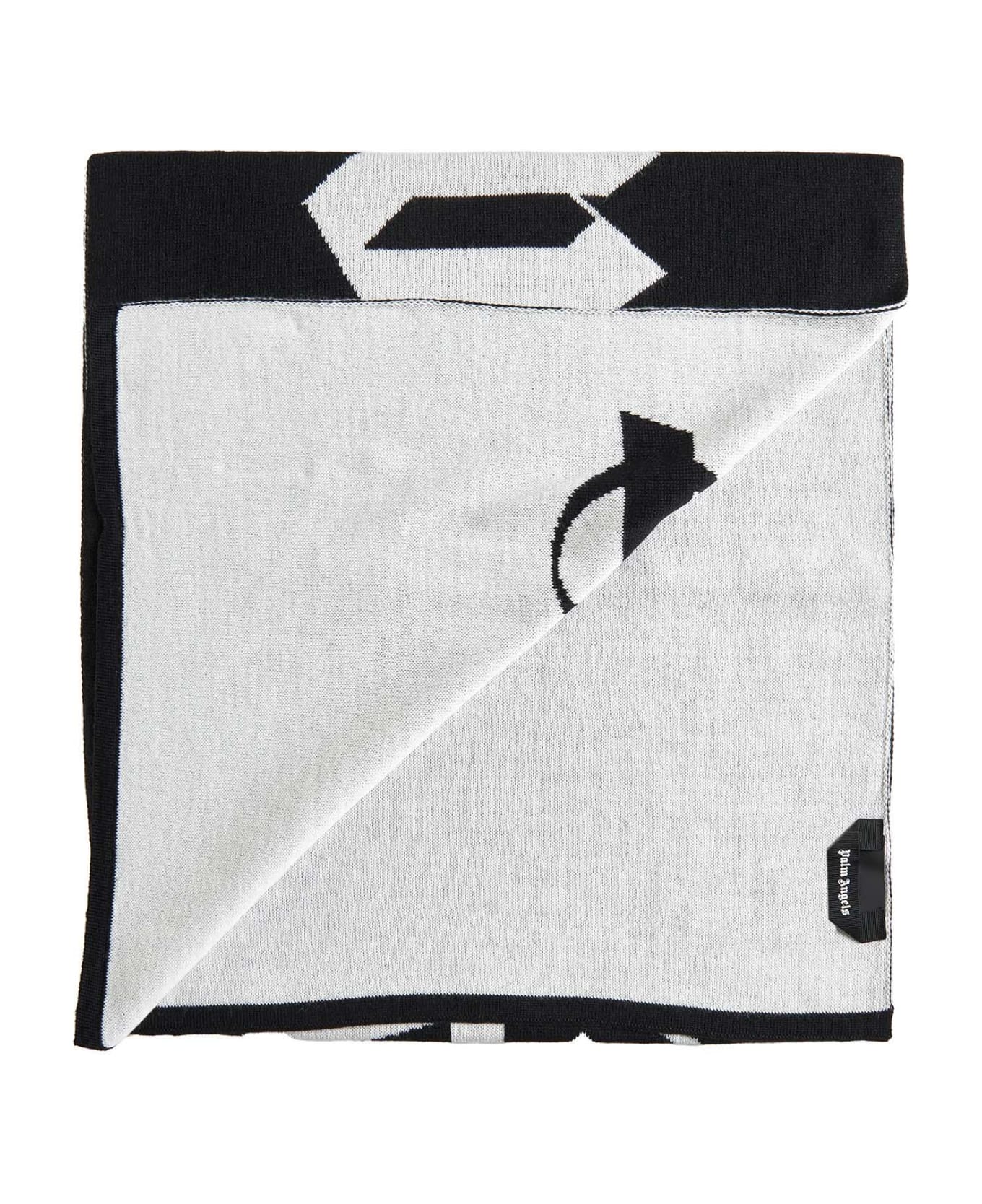 Palm Angels Logo Jacquard Scarf - Black スカーフ