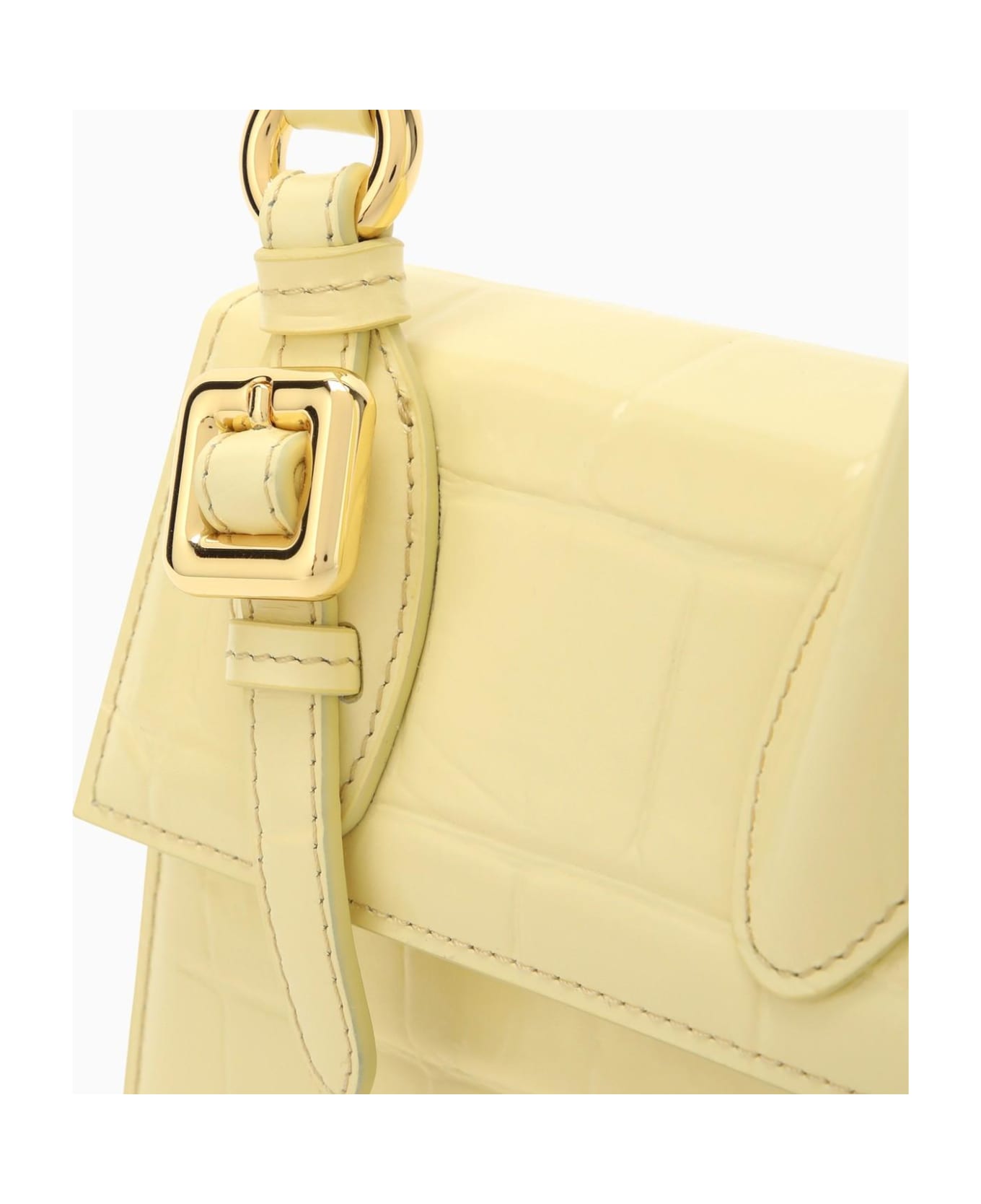 Jacquemus Le Chiquito Moyen Boucle Light Yellow Embossed Leather Bag - YELLOW トートバッグ