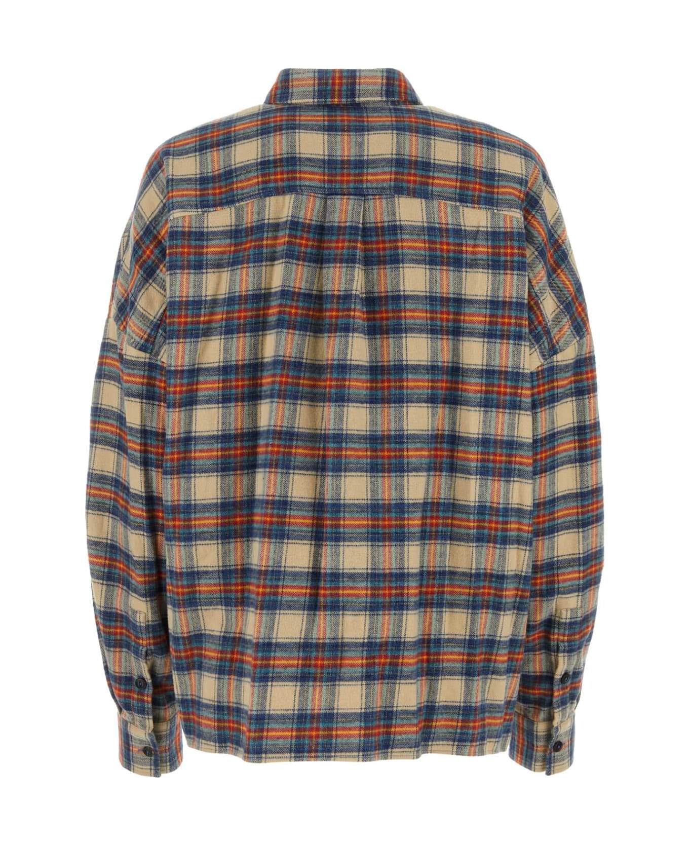 Dsquared2 Embroidered Flannel Oversize Shirt - OFFWHITEREDLIGHTBLUE シャツ