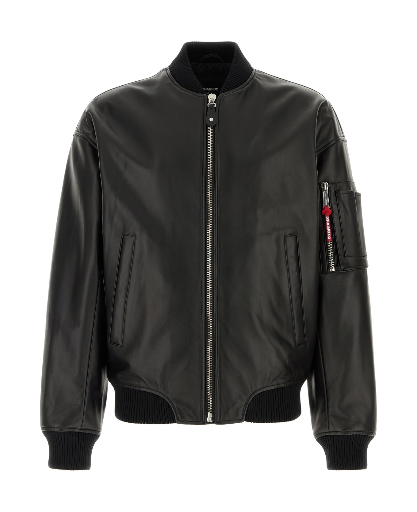 Dsquared2 Black Leather Jacket - BLACK