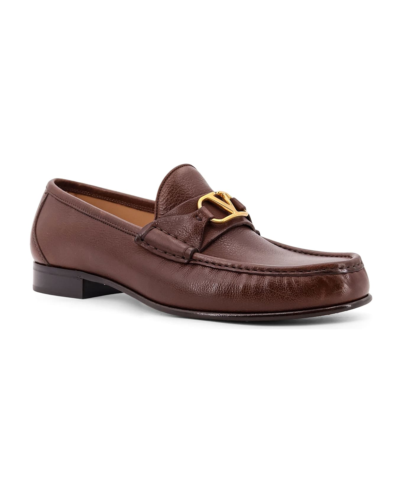 Valentino Garavani Vlogo Leather Loafer - Brown