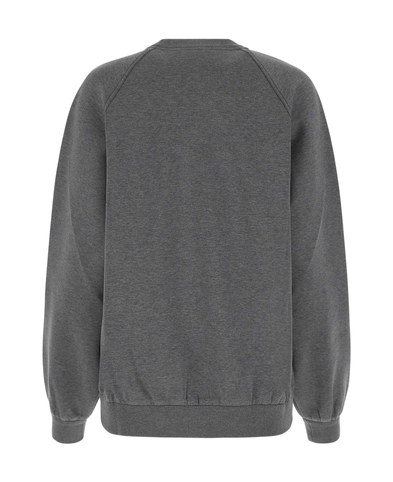 Prada Grey Cotton Blend Oversize Sweatshirt - F0480