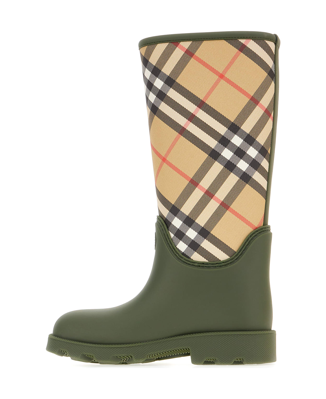 Burberry Printed Rubber Marsh Stamp Boots - GREEN/NEUTRALS