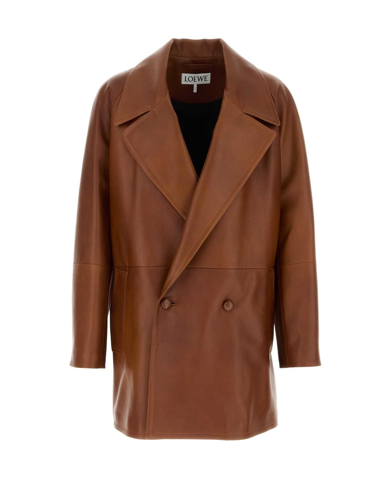 Loewe Brown Nappa Leather Jacket - EARTHBROWN