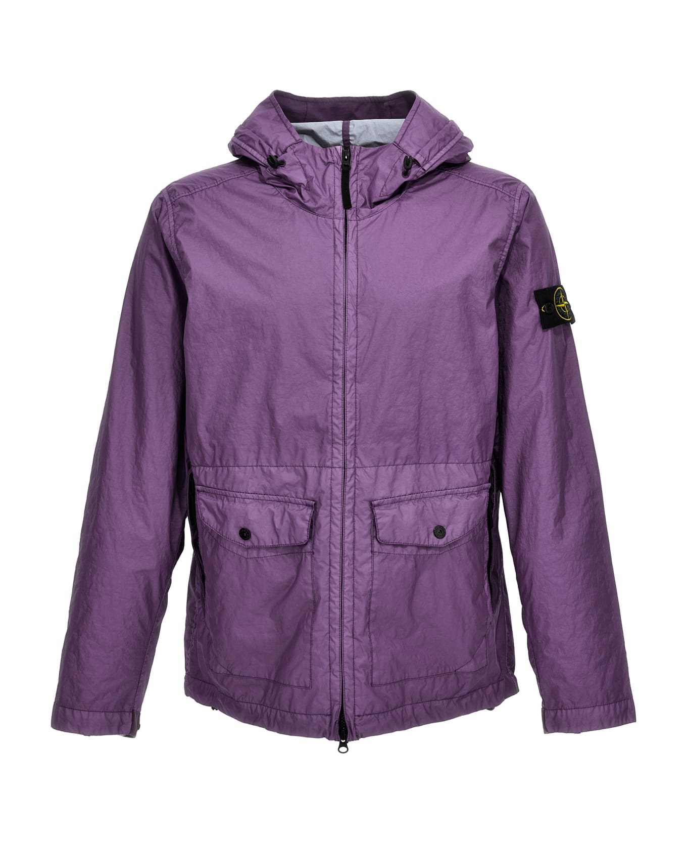 Stone Island Membrana 3l Tc Zipped Hooded Jacket - Purple