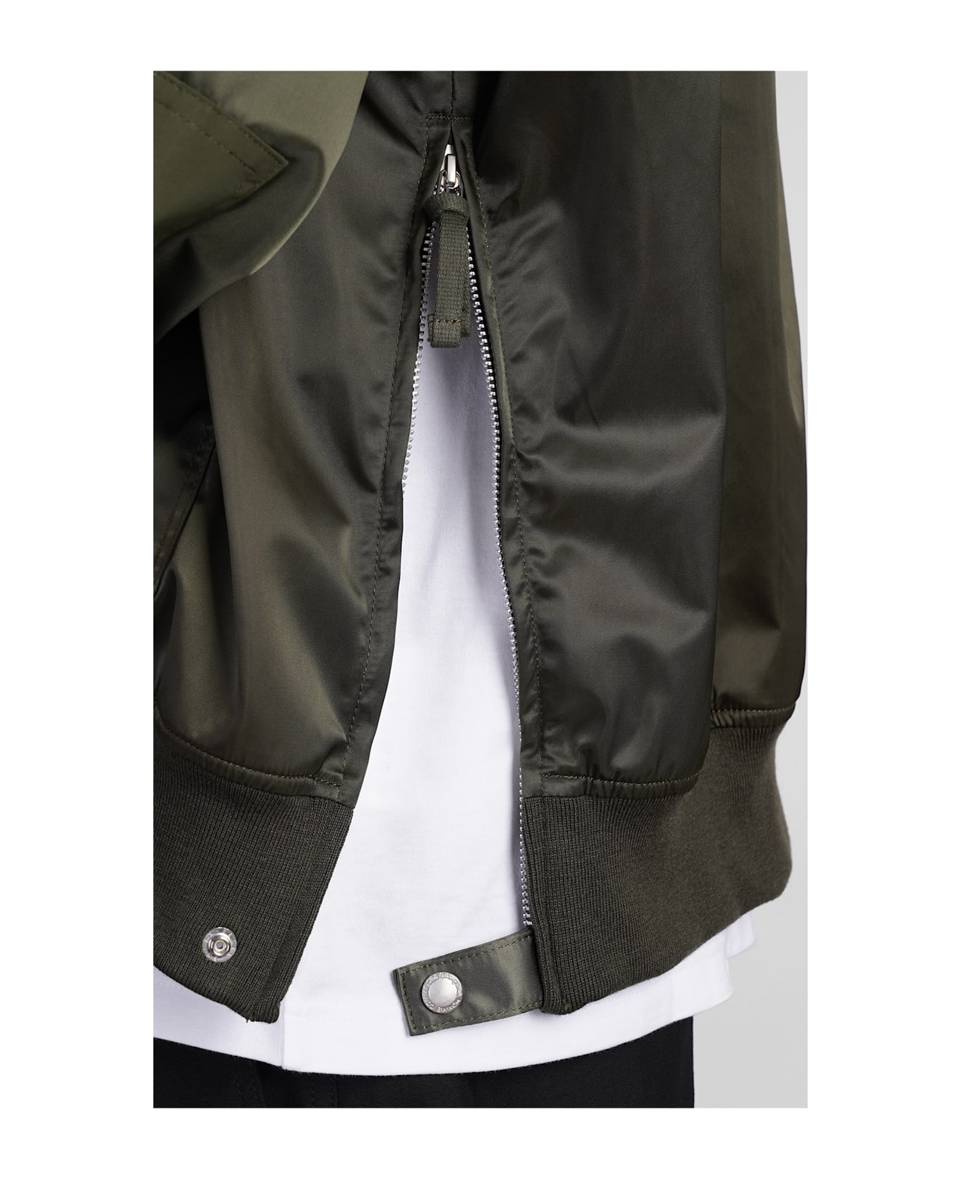 Comme des Garçons Homme Bomber In Green Nylon - green