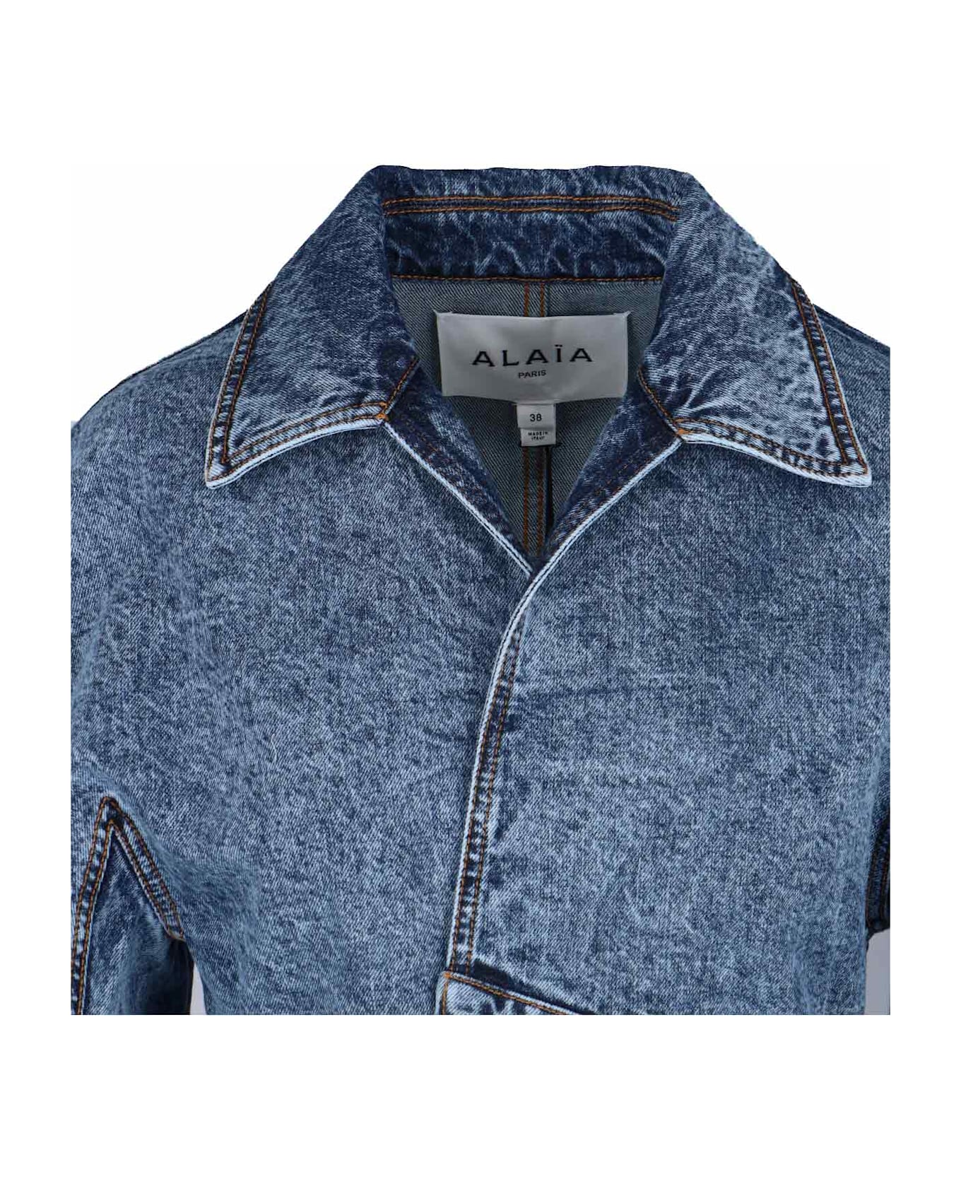 Alaia Denim Trench Coat - Blue