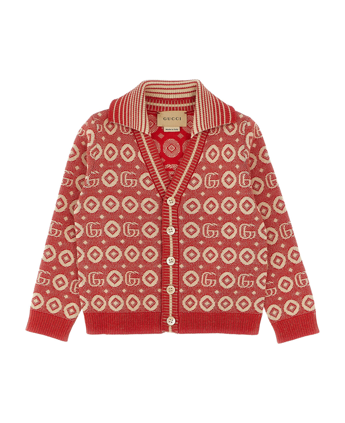 Gucci Jaquard Logo Cardigan - Red ニットウェア＆スウェットシャツ
