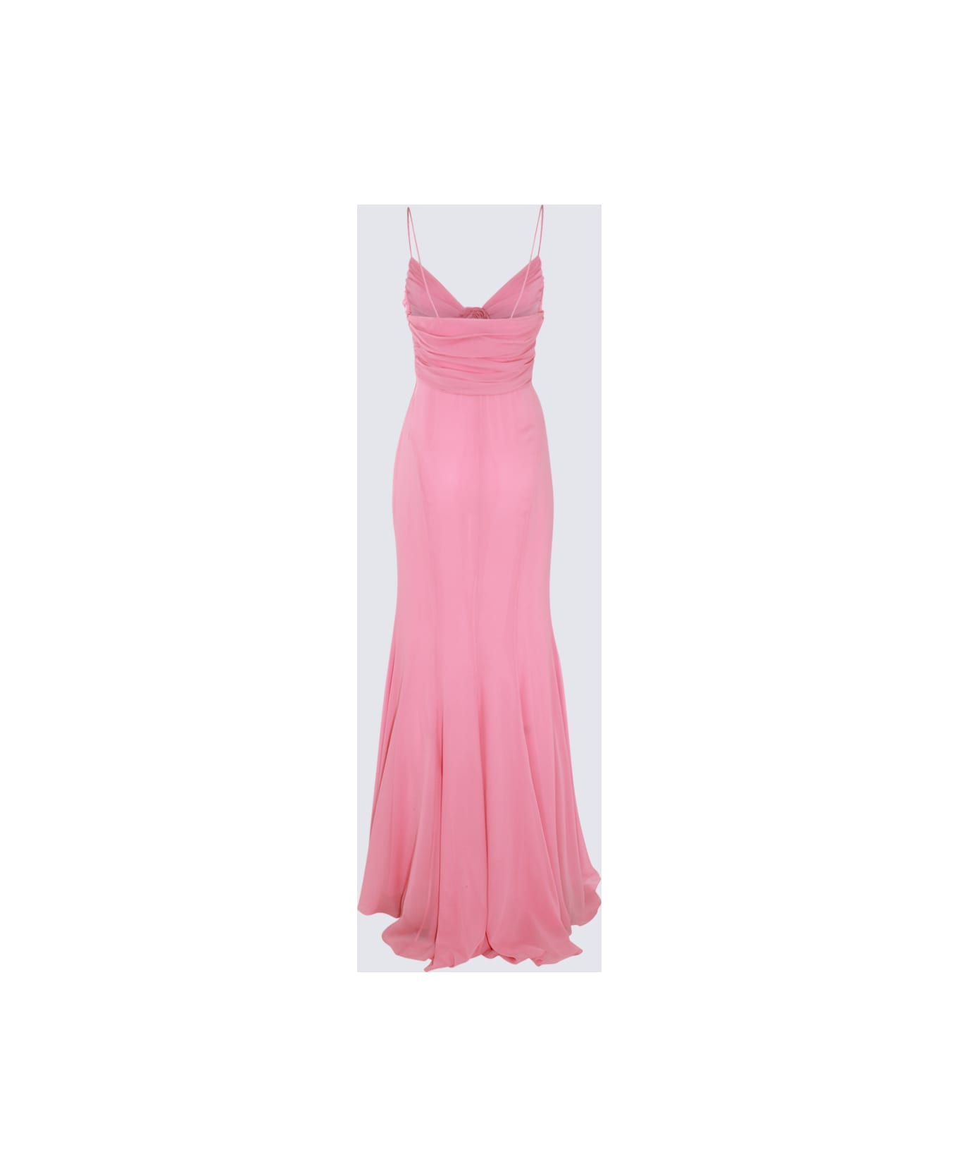 Blumarine Pink Silk Maxi Dress - GERANIO