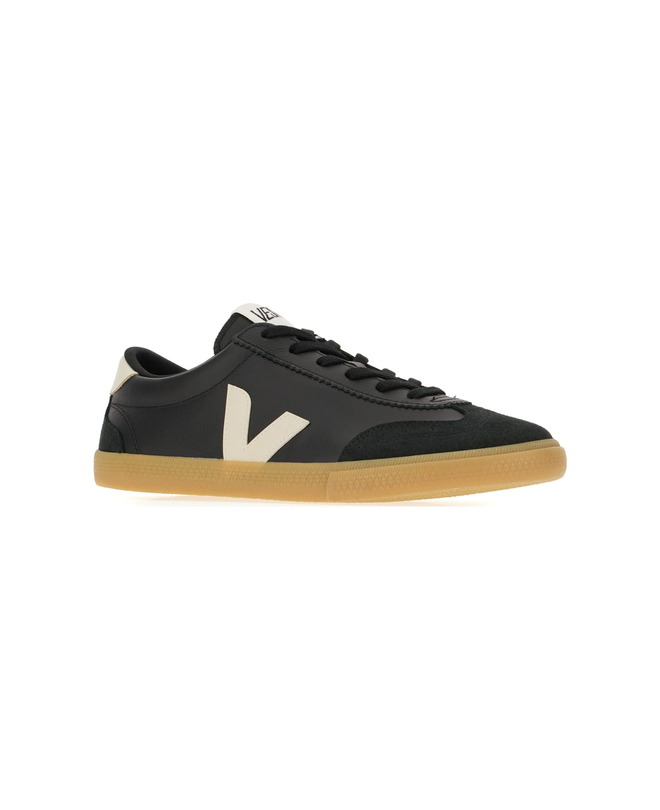 Veja Black Leather Volley O.t. Sneakers - BLACK PIERRE