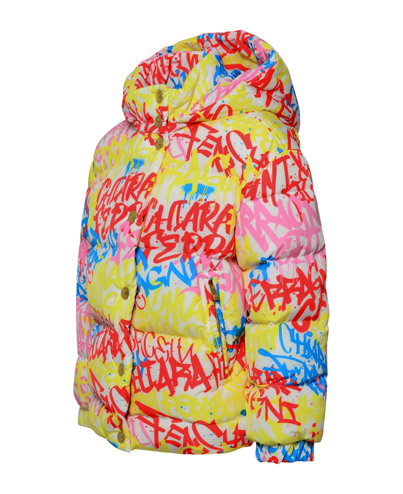 Chiara Ferragni Multicolor Polyester Down Jacket - Multicolor コート＆ジャケット