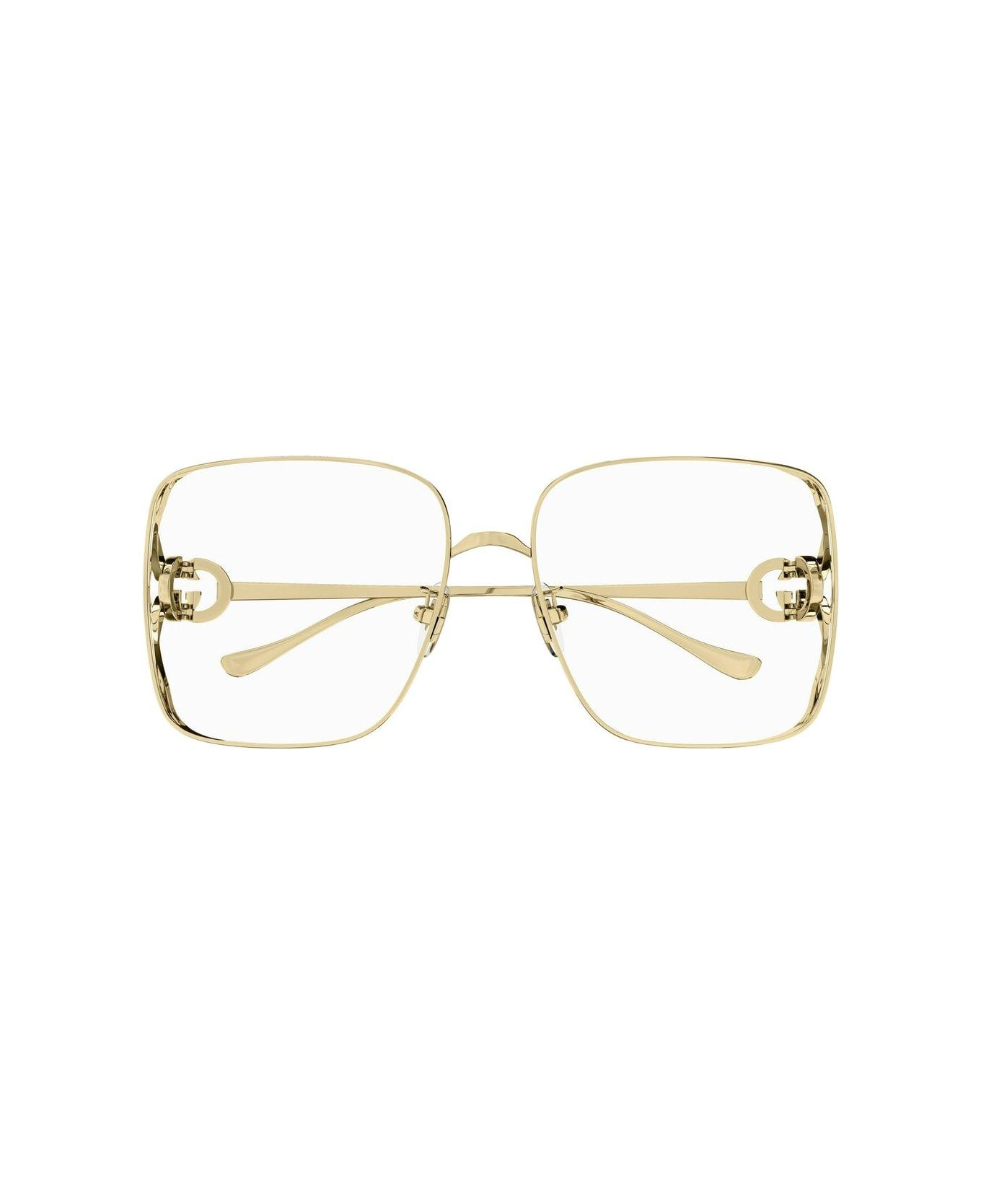 Gucci Eyewear Oversized Rectangular Frame Glasses - 002 gold gold transparent