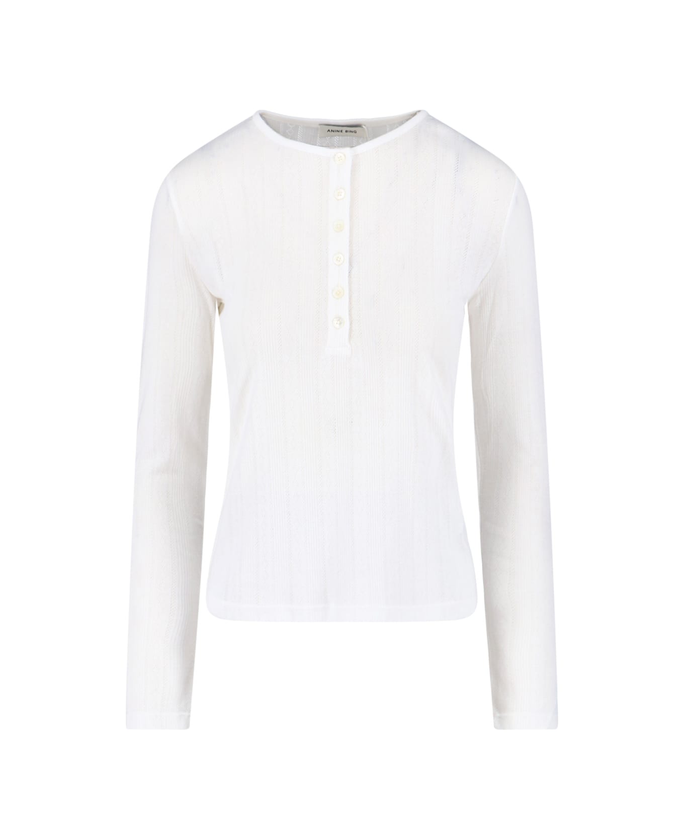 Anine Bing Openwork T-shirt - White