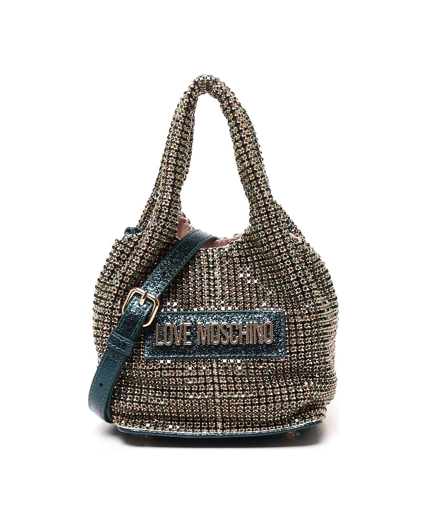 Love Moschino Stone Strass Mini Bag - Emerald