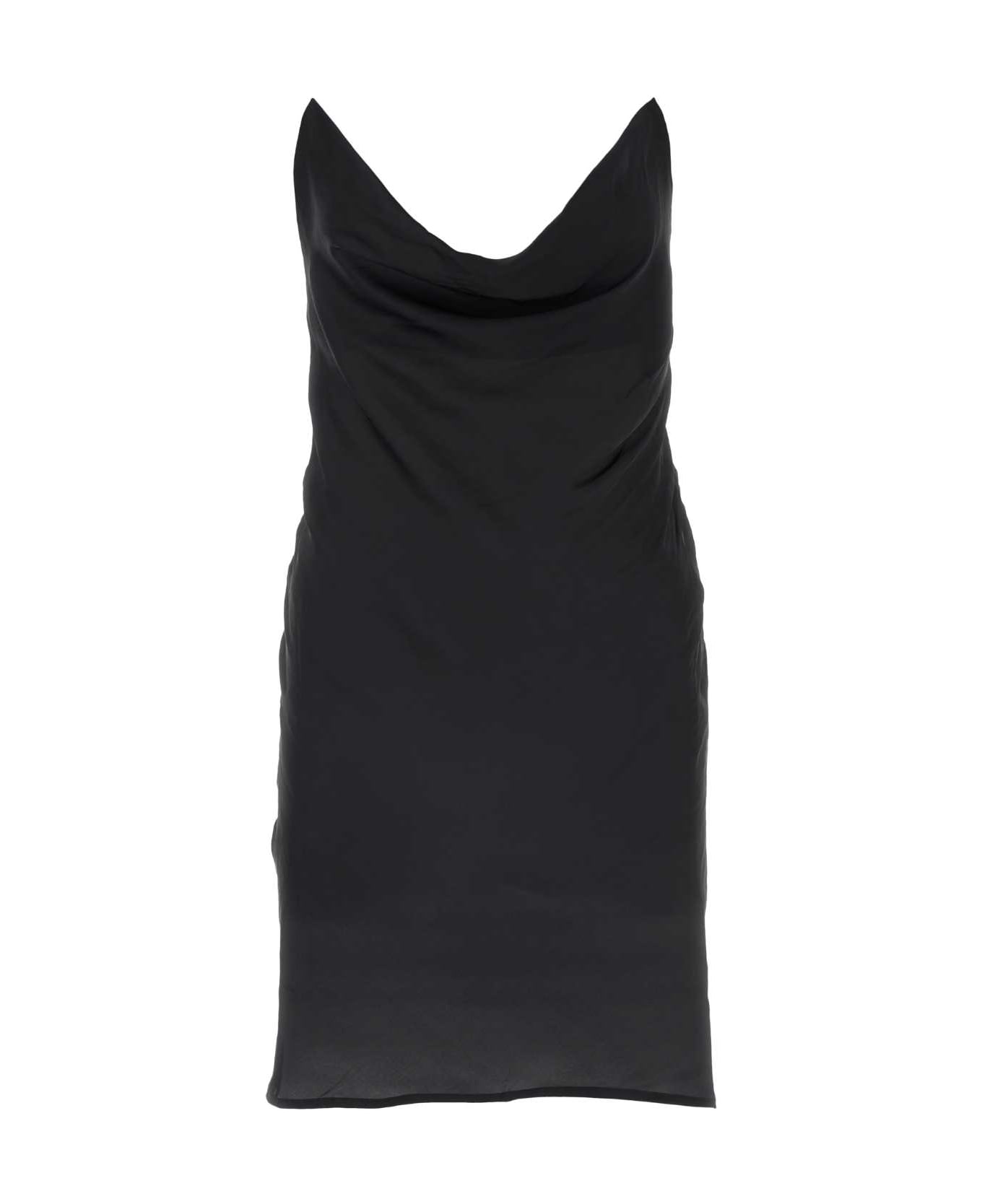 Y/Project Black Satin Mini Dress - BLACK