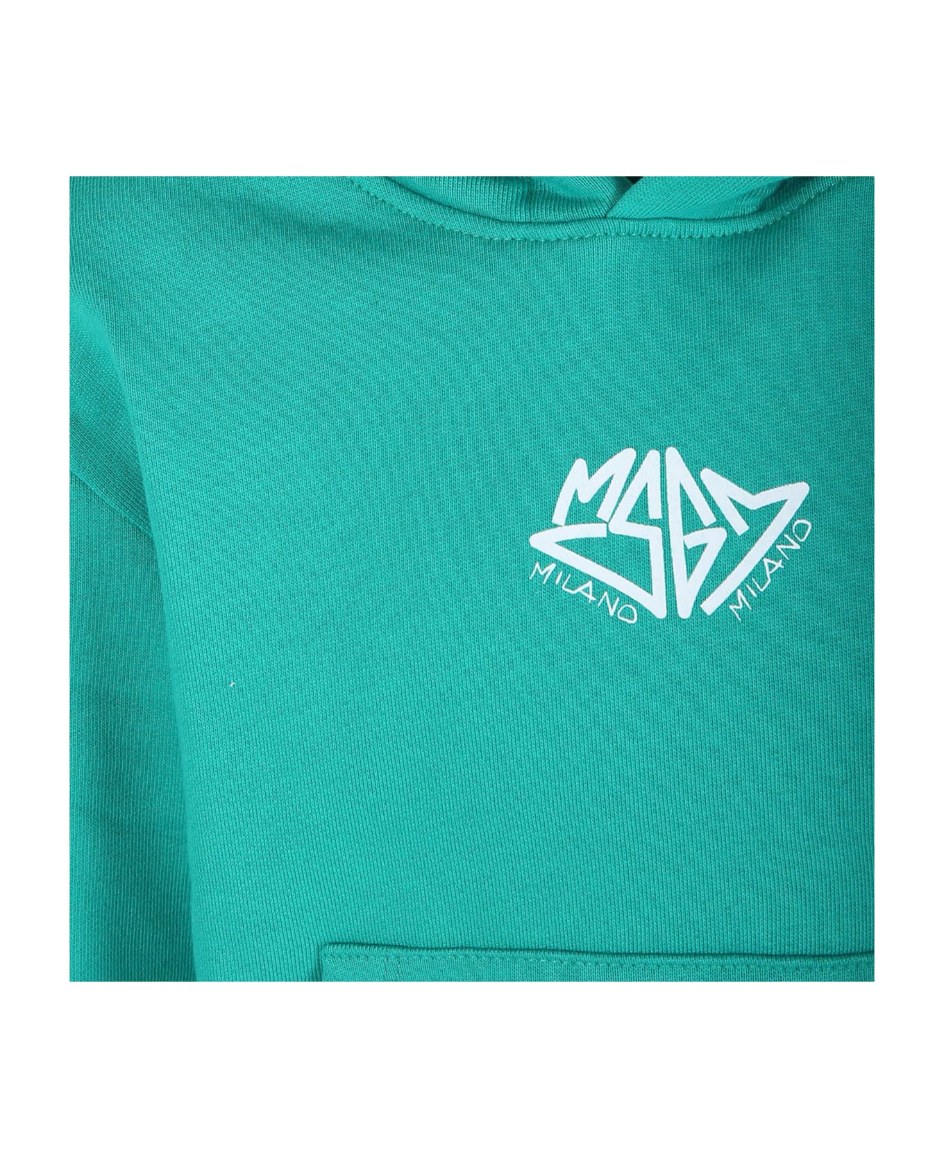 MSGM Green Sweatshirt For Boy With Logo - Green