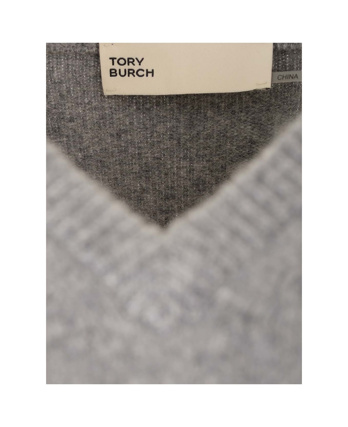 Tory Burch Gathered Sleeves Sweater - Grey