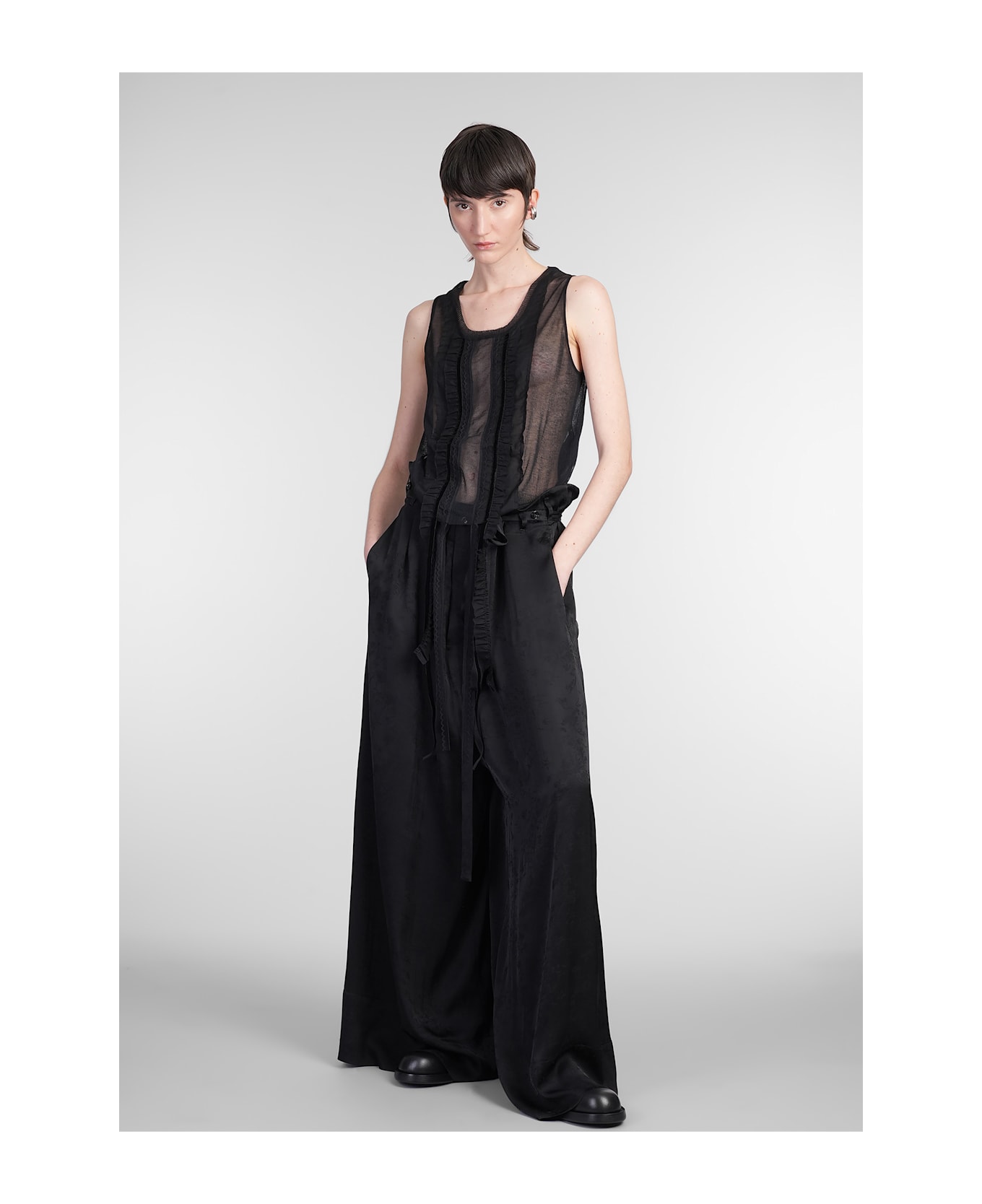 Ann Demeulemeester Lotta Topwear In Black Cotton - black