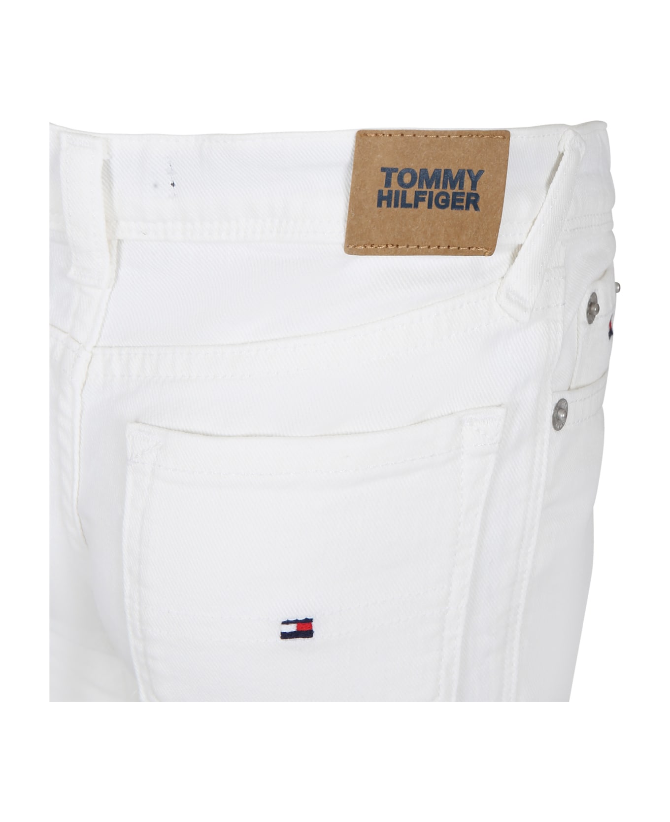 Tommy Hilfiger White Casual Trousers For Boy - White