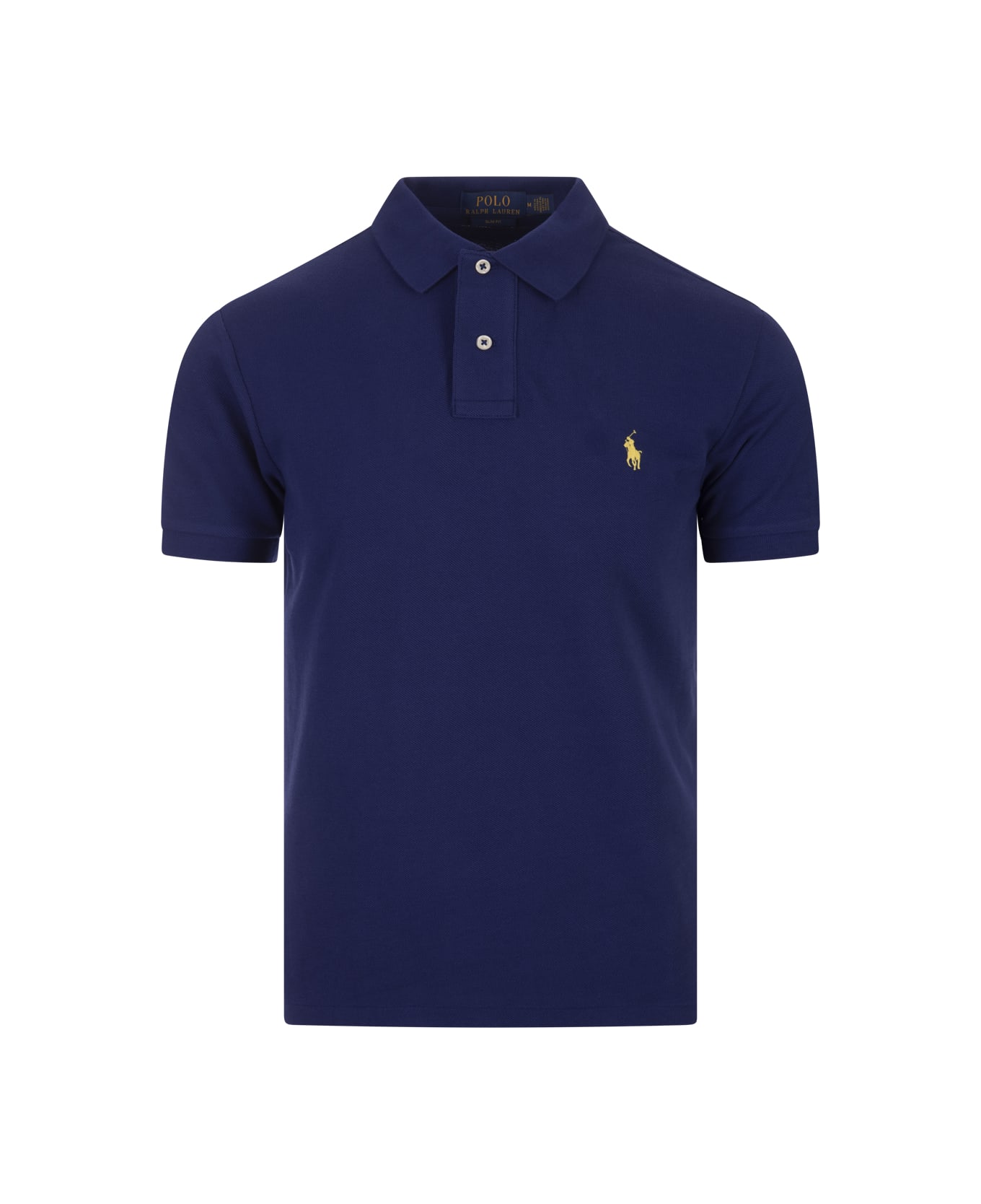 Ralph Lauren Royal Blue And Yellow Slim-fit Piquet Polo Shirt - Blue ポロシャツ