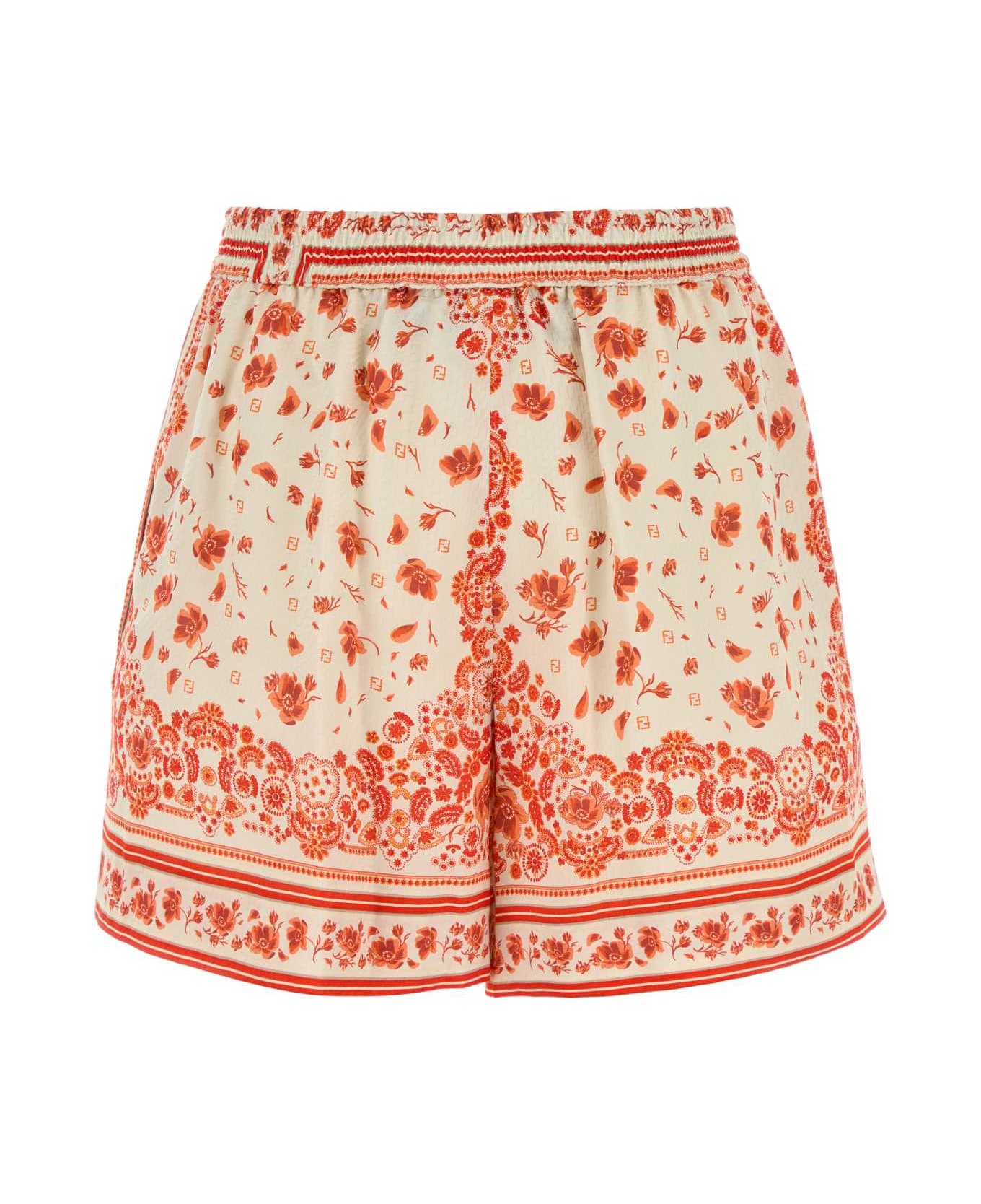Printed Silk Shorts