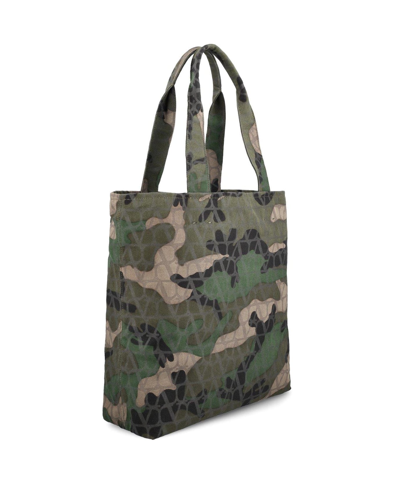 Valentino Garavani Camouflage-patterned Top Handle Bag - Green