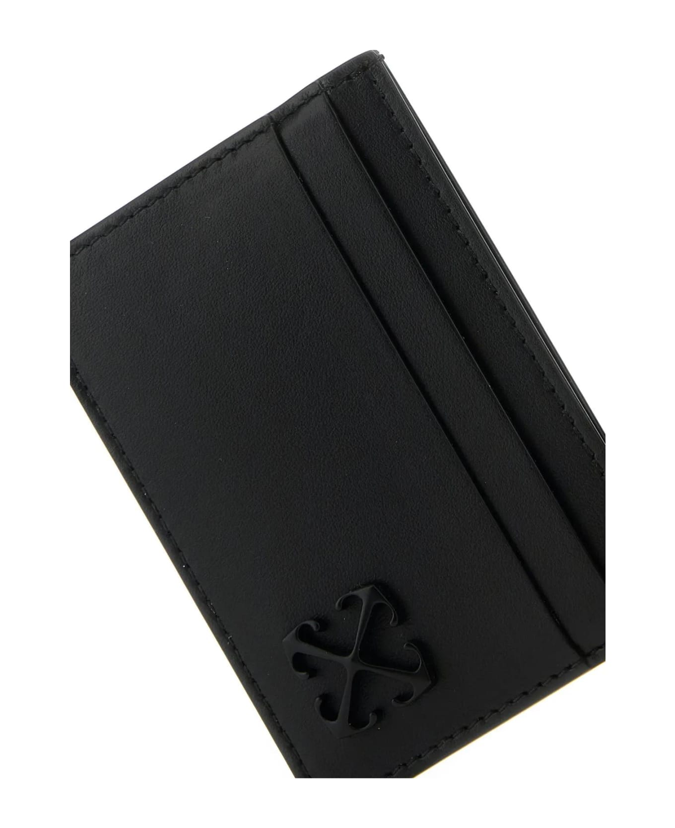 Off-White Black Leather Card Holder - Black 財布