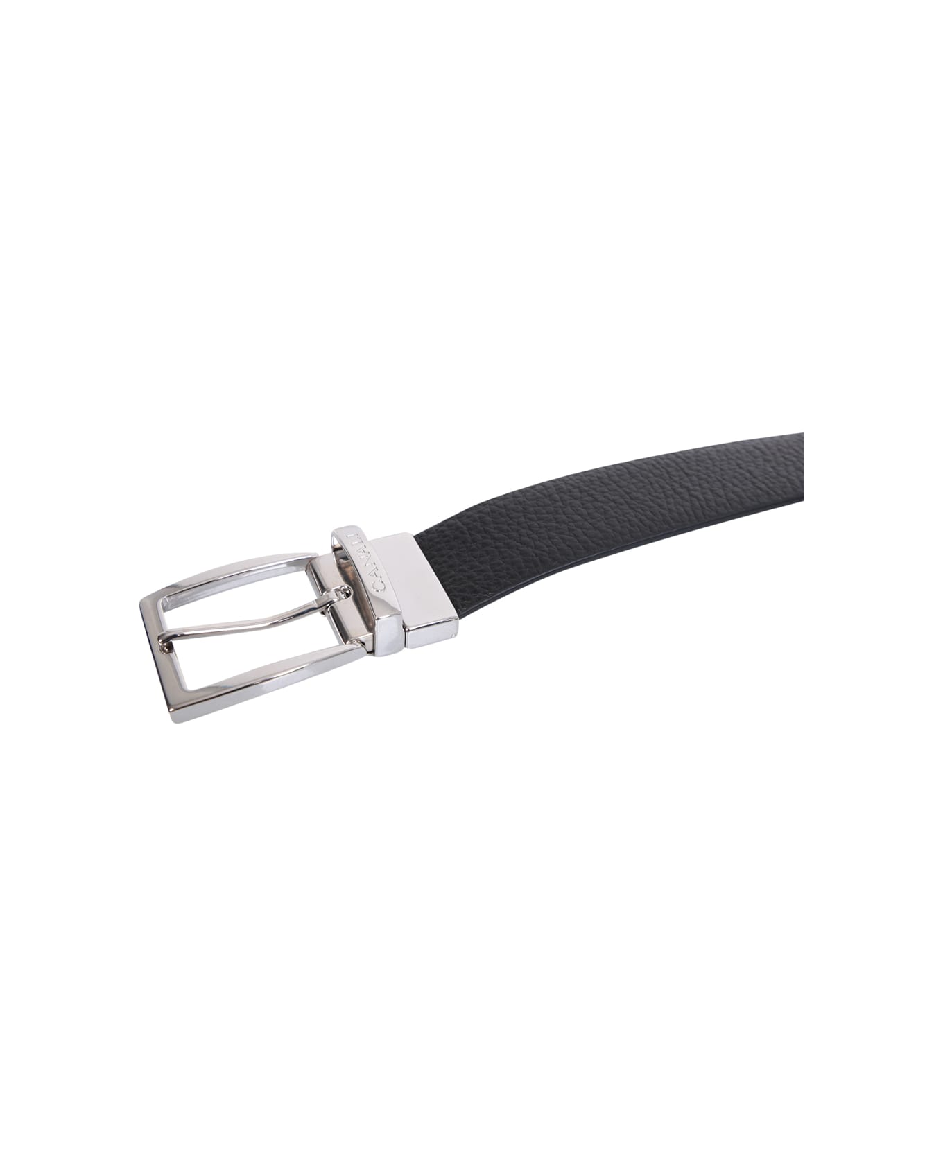 Canali Pabbled Leather Belt - Black