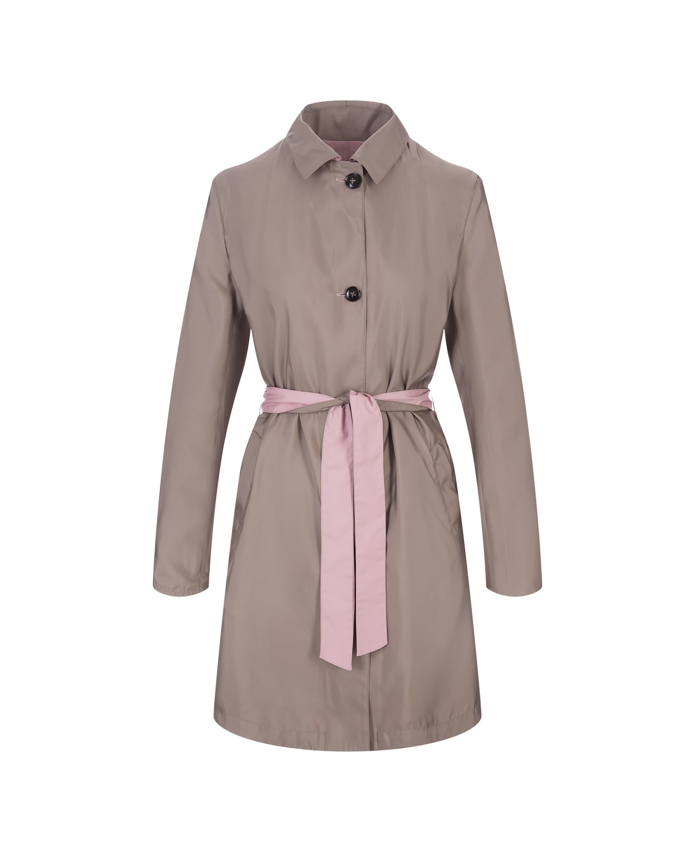 Kiton Pink And Sand Reversible Trench Coat - Pink コート