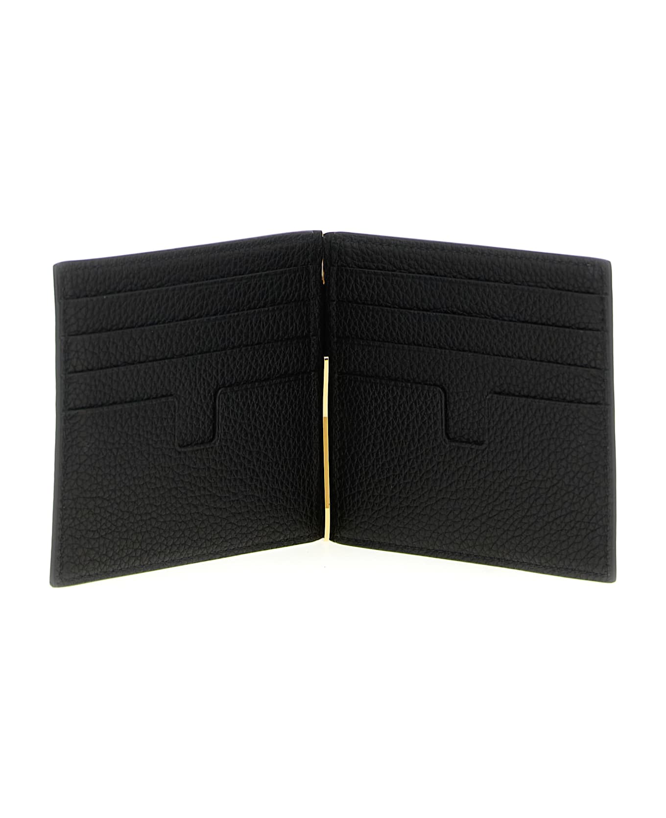 Tom Ford Hammered Leather Card Holder - Black  