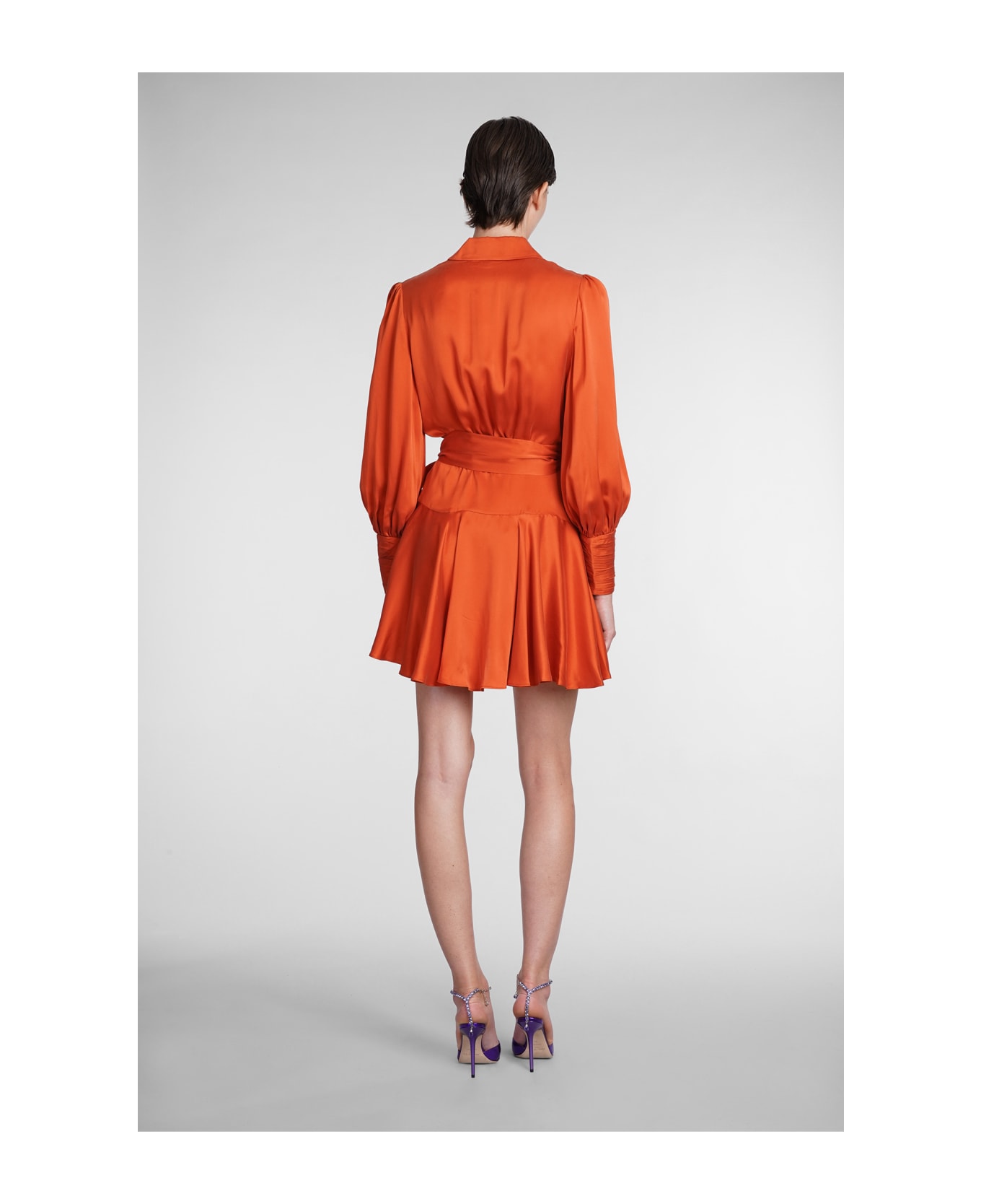 Zimmermann Dress In Orange Silk - orange
