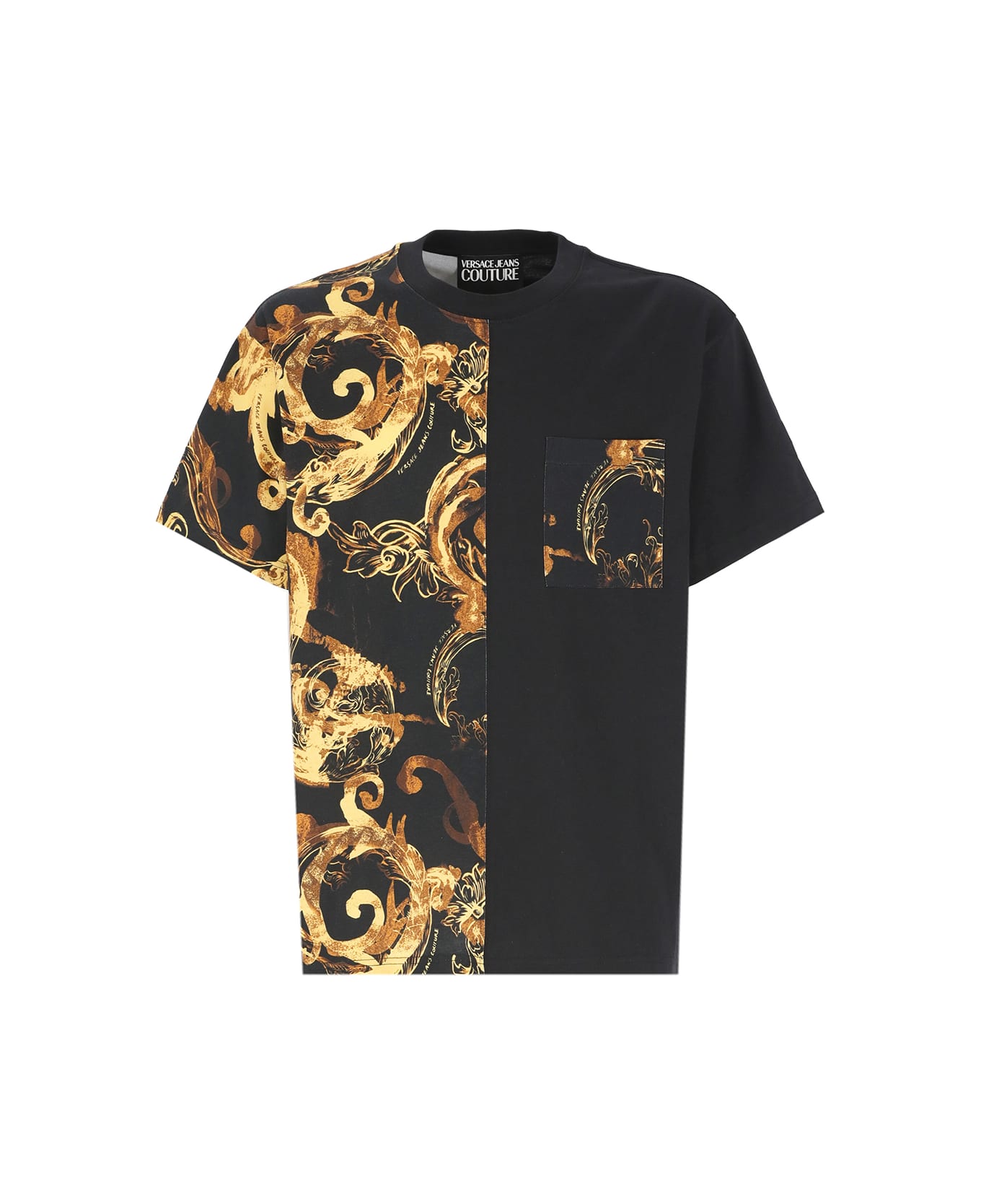 Versace Jeans Couture T-shirt With Baroque Print - Black