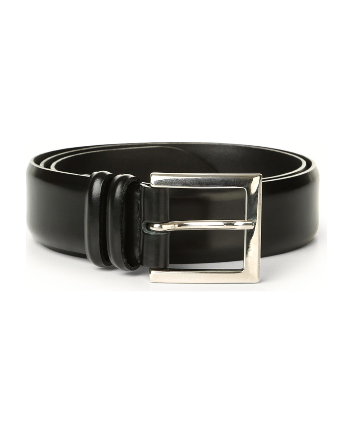 Orciani Black Calf Classic Leather Belt - Black