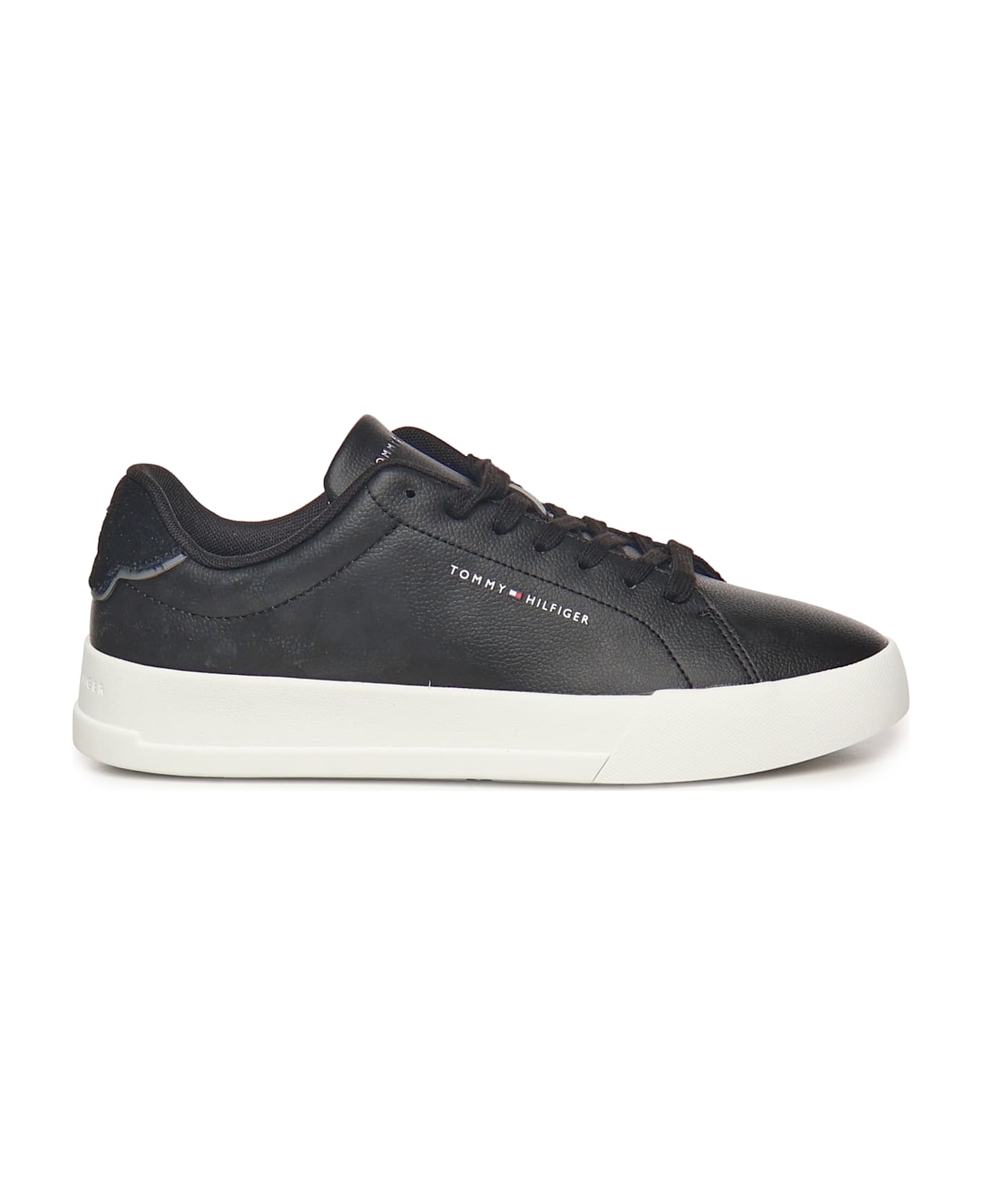 Tommy Hilfiger Leather Sneakers - Black