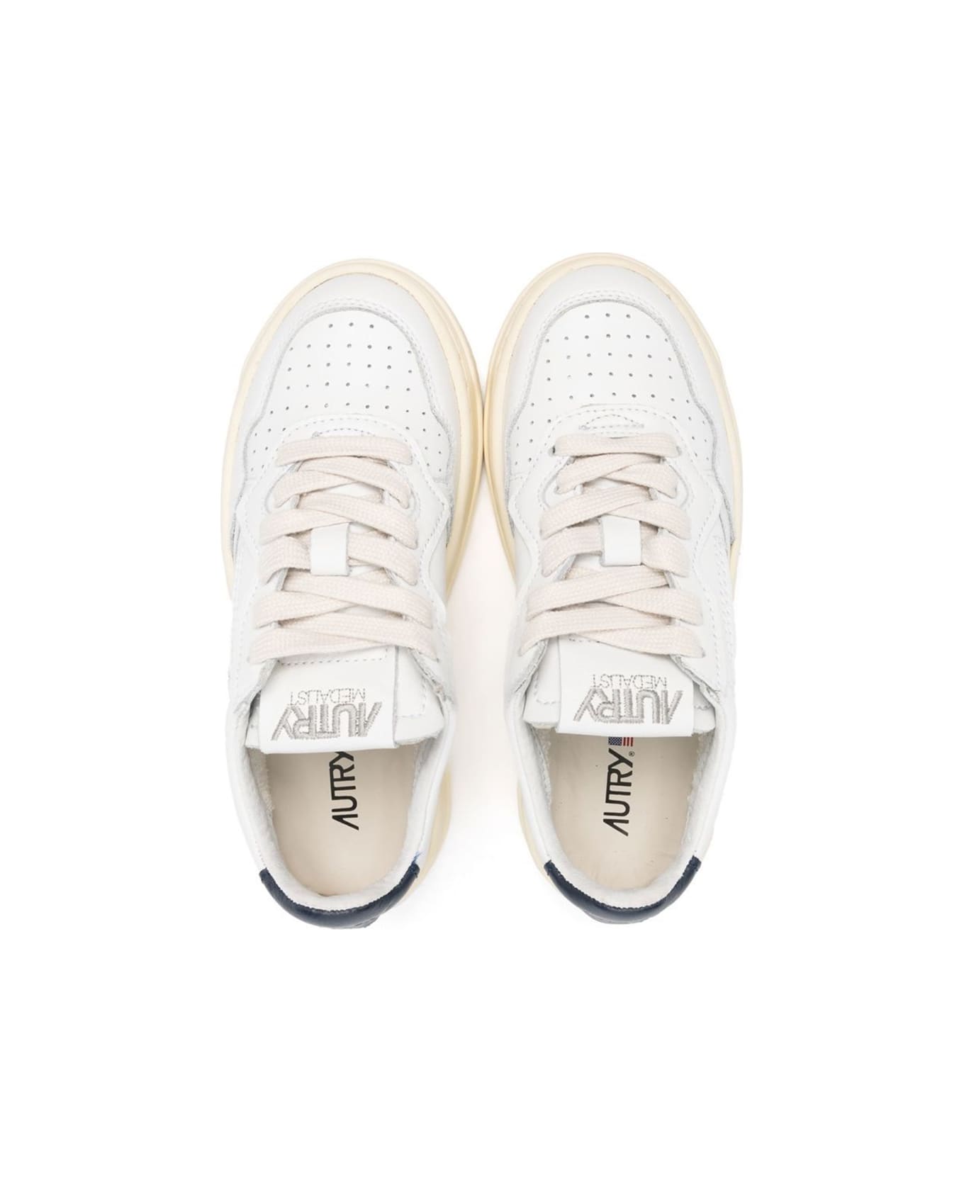 Autry Contrasting Heel Sneaker - WHITE
