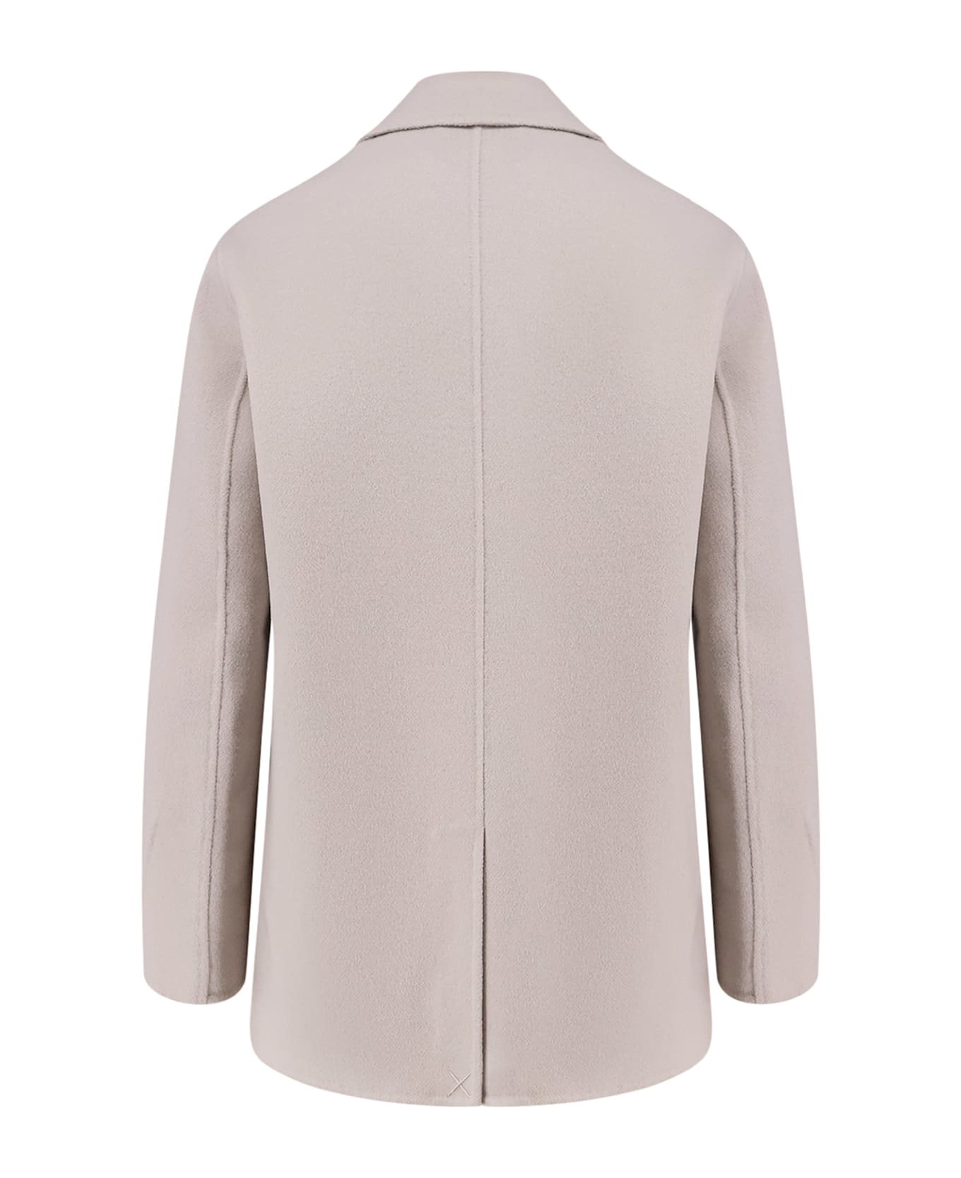 Paltò Ariella Double-breasted Wool Coat - Bianco grigio