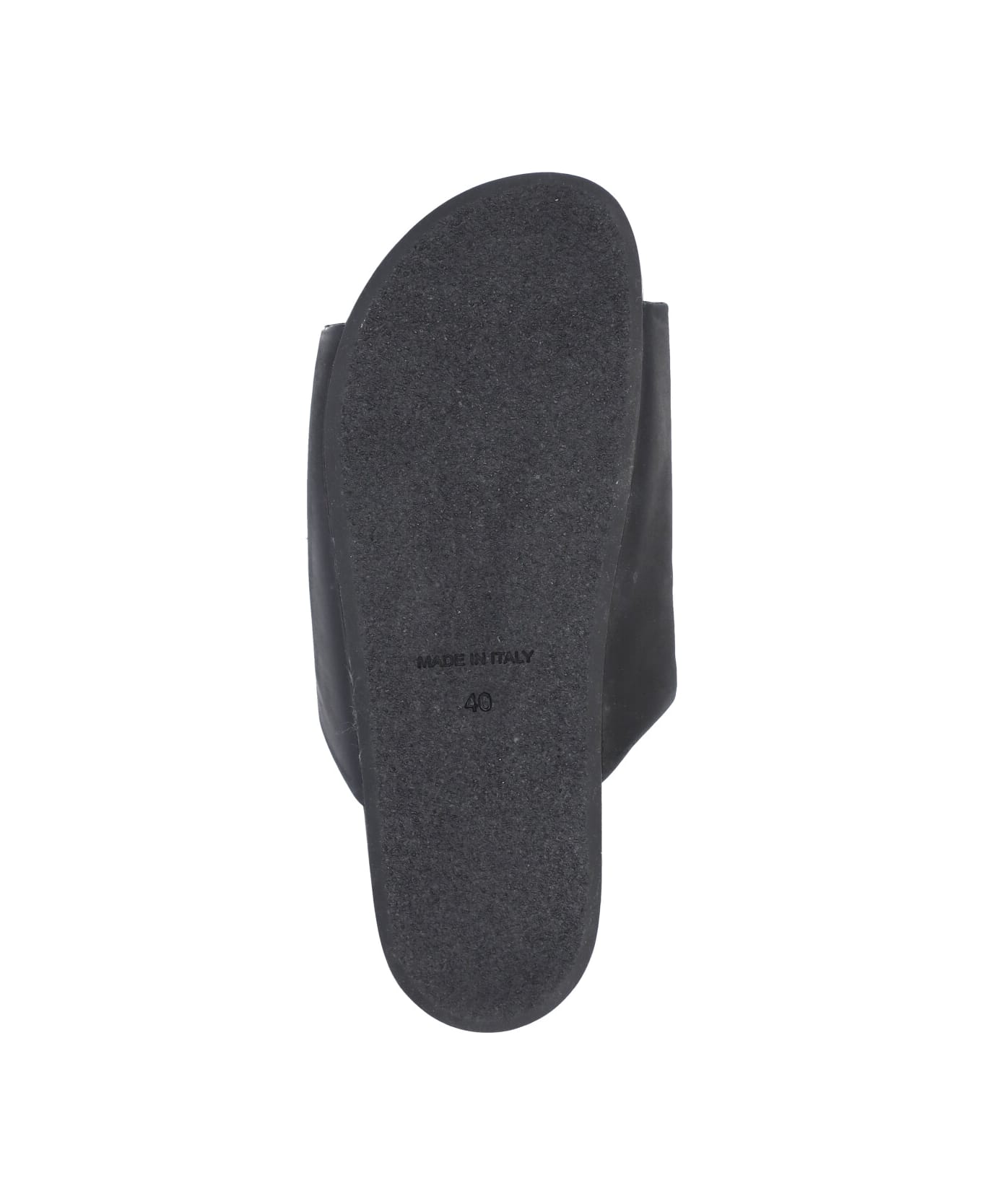 Uma Wang Leather Slippers - Black サンダル