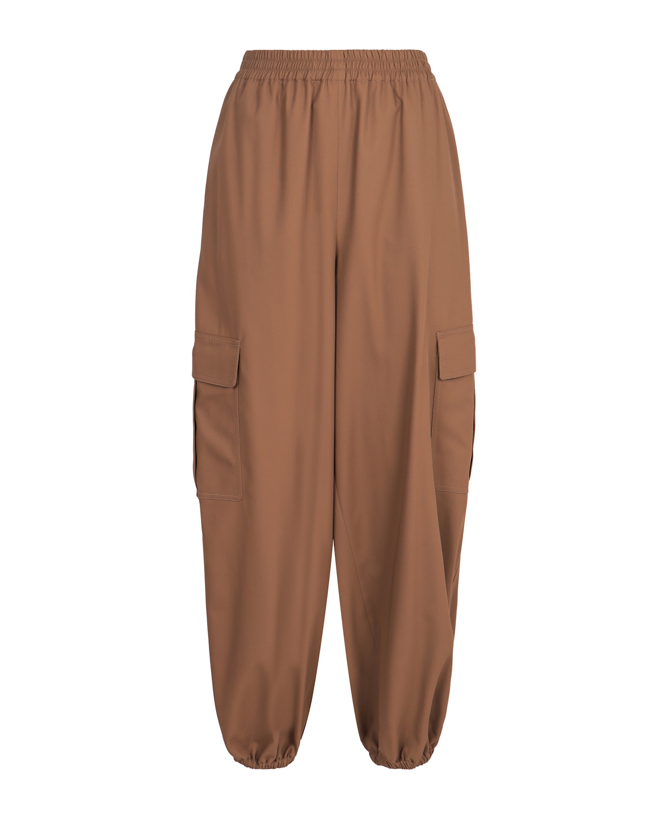 Max Mara Cotton Baggy Trousers - Beige