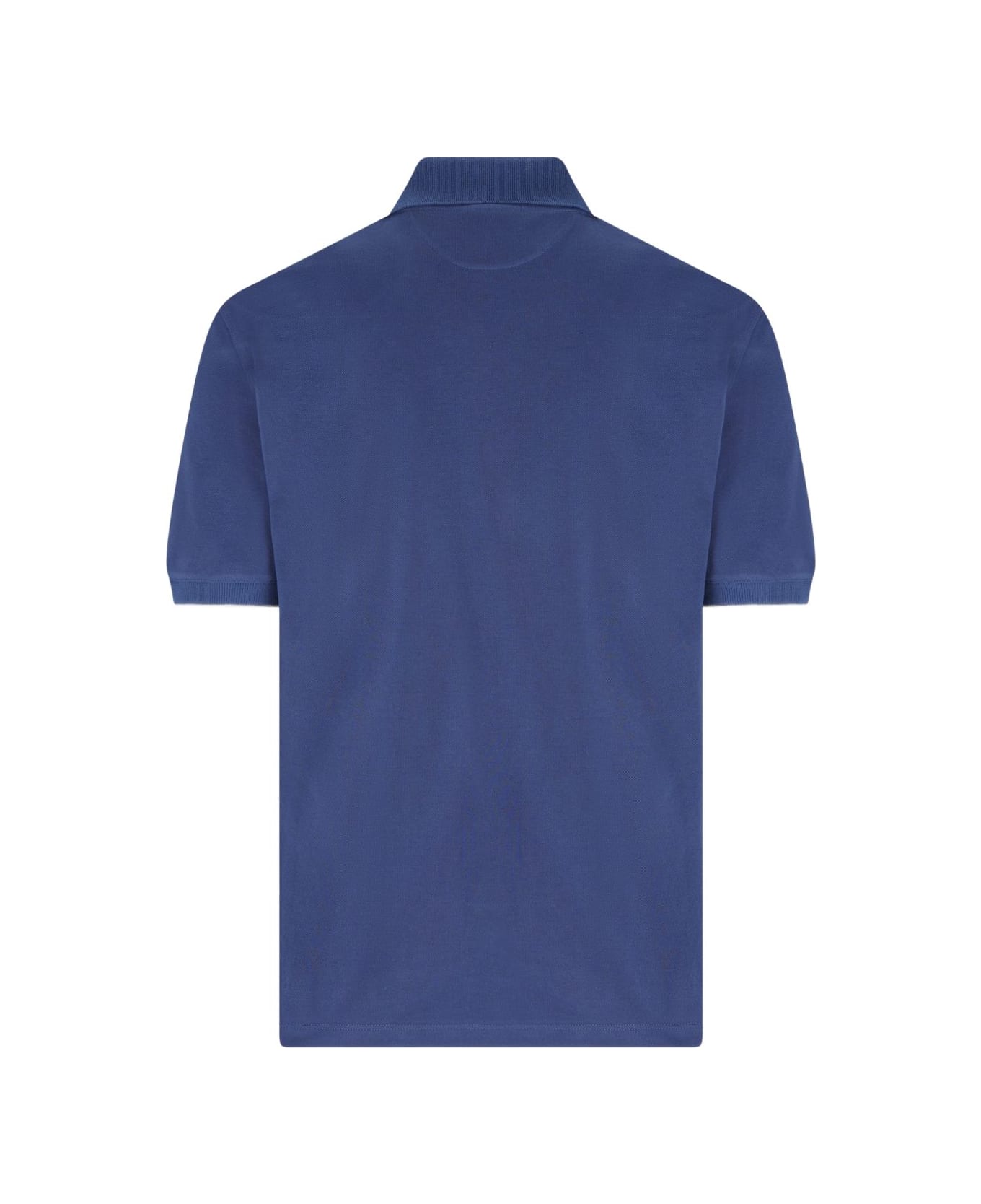 Brunello Cucinelli Logo Cotton Polo Shirt - Blue