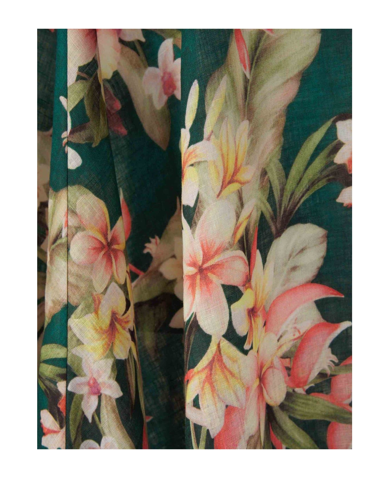 Zimmermann Lexi Floral-printed Strapless Dress - Green